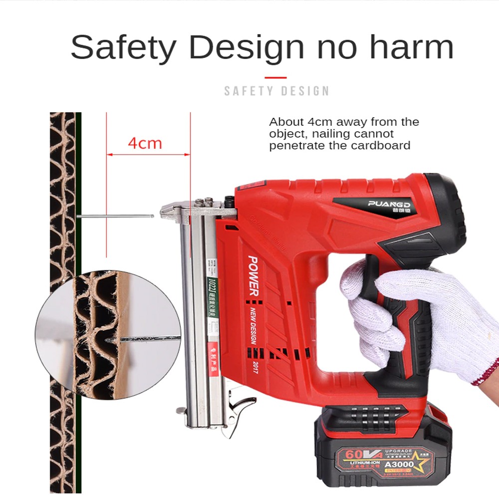 18V Cordless Nail Gun, ABS + carbon steel