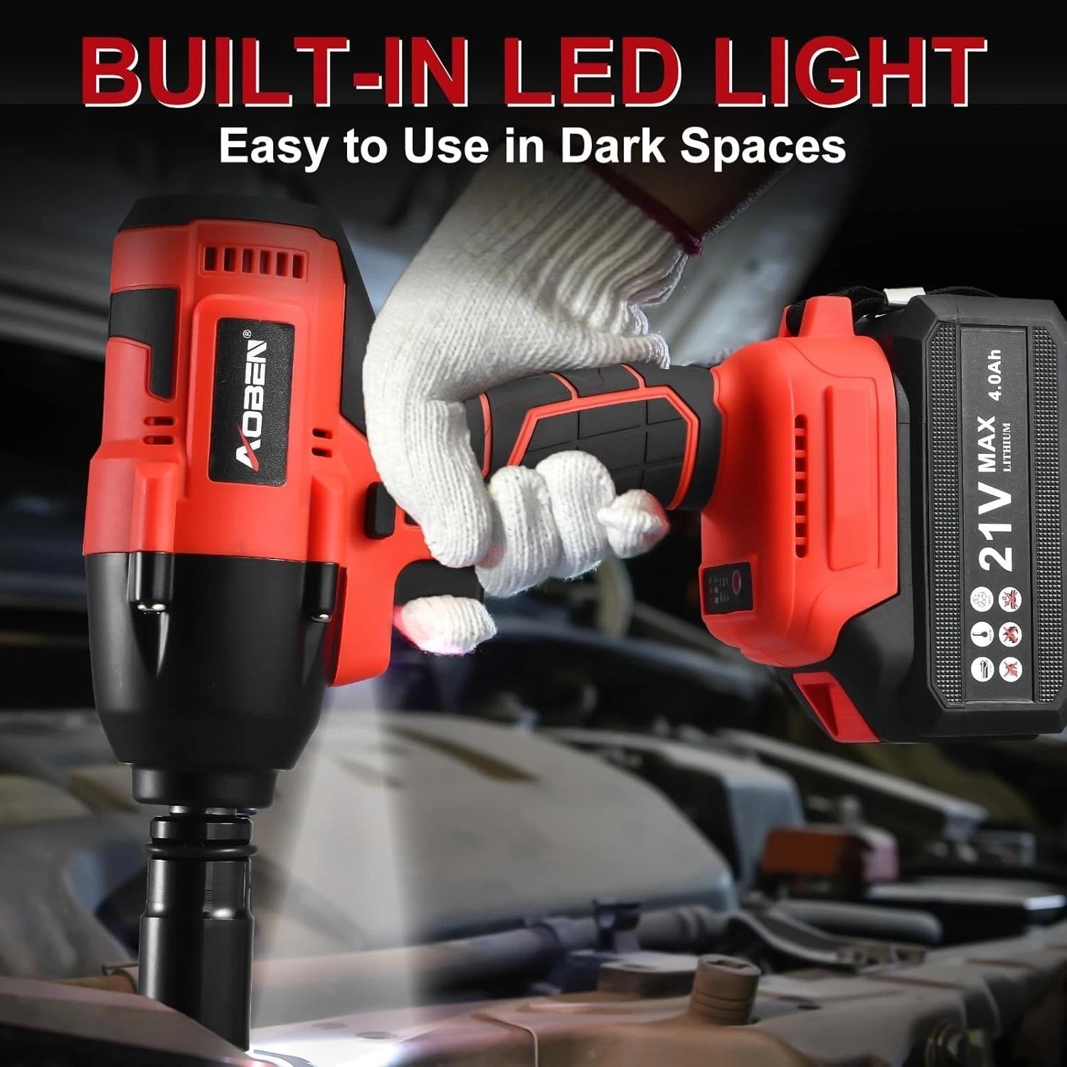 Versatile 1/2 Inch Electric Impact Wrench – 450Ft-lbs Torque, 6 Sockets Included