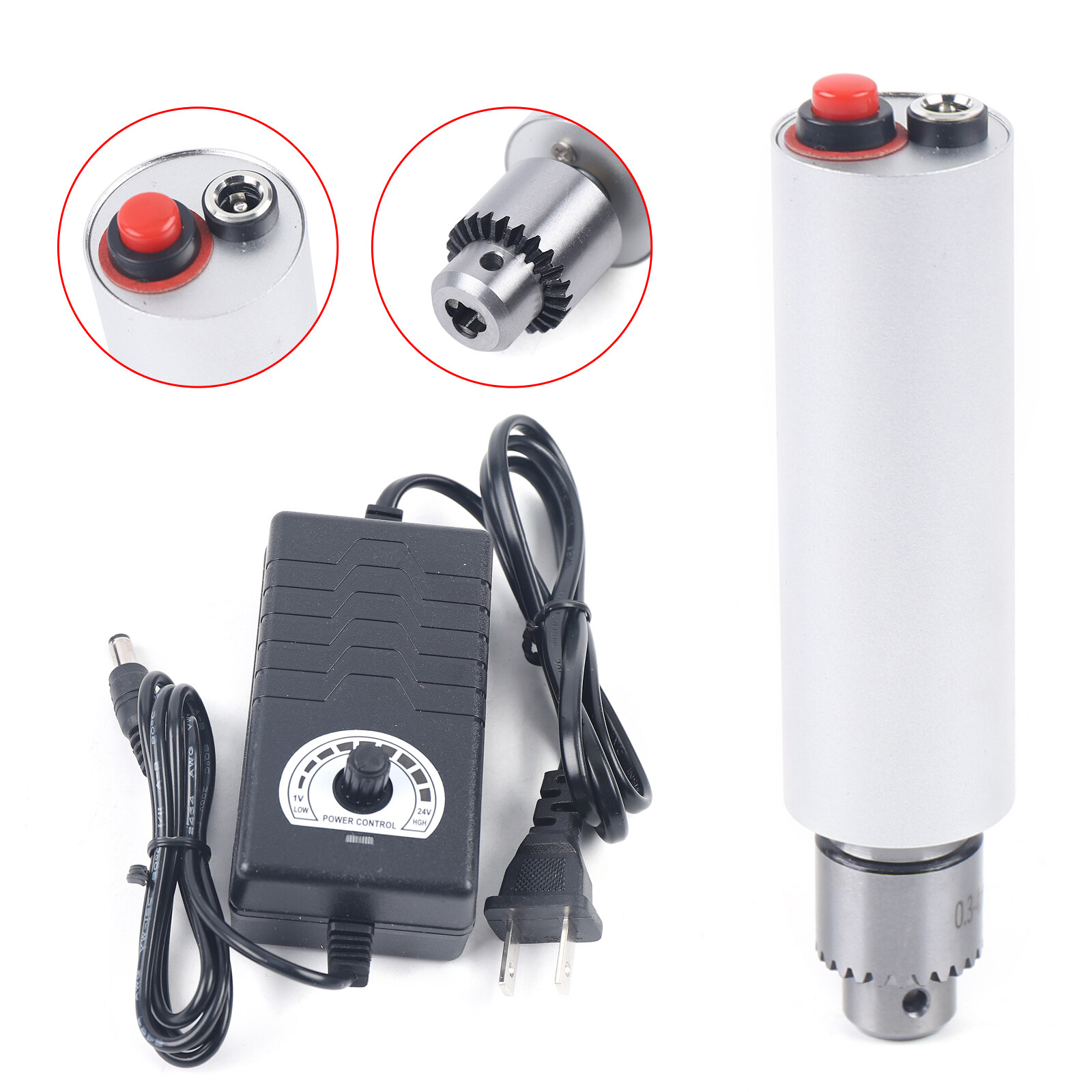 Mini Micro Small Electric Aluminum Hand Portable Handheld Drill Chuck DC 12V-24V