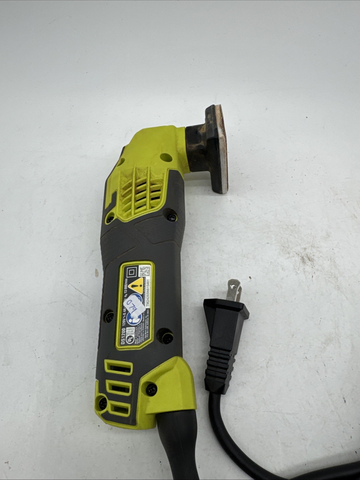 Used Ryobi DS1200 120V 0.4A 2-7/8&Prime; Detail Sander Parts O79