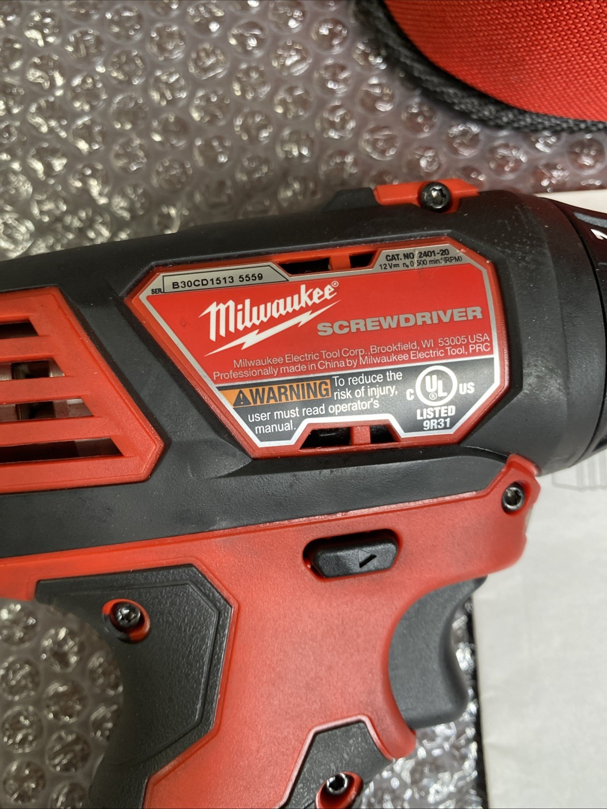 Milwaukee M12 12V 1/4 in Hex Screwdriver – Red (2401-20) Lightly Used