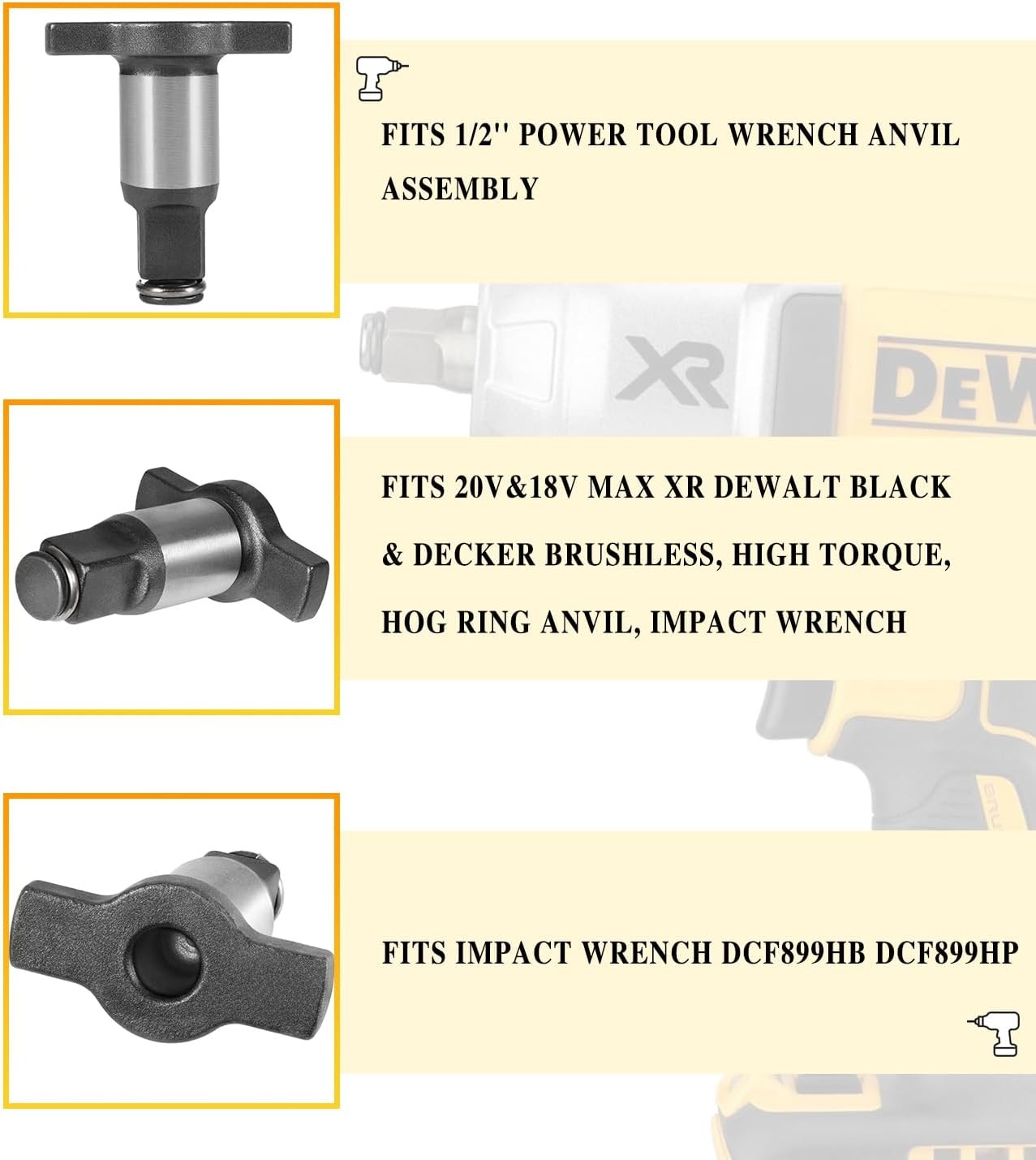 N415875 Anvil Assembly 1/2 » For Dewalt Impact Wrench 18V 20V DCF899HB DCF899HP