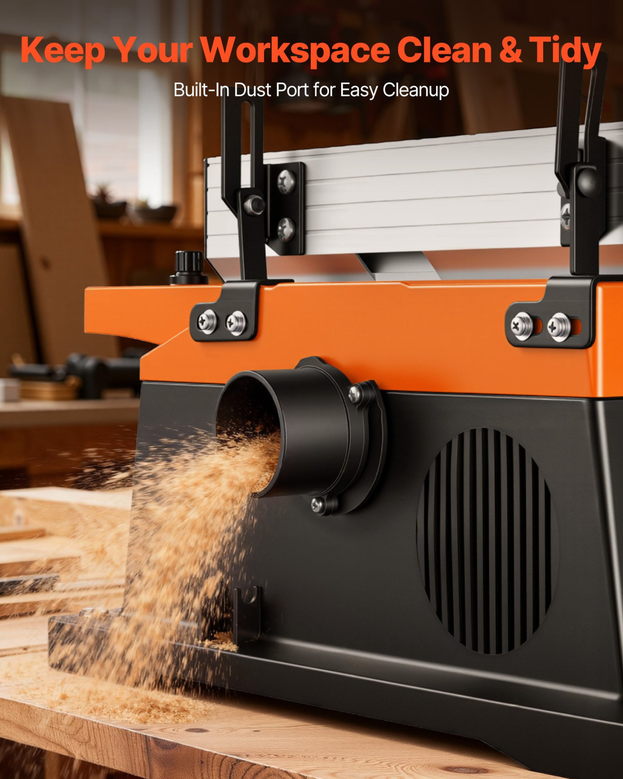 6 in Benchtop Jointer, 2 HP Spiral Cutterhead, 12-Blade, 12000 RPM Wood Jointer