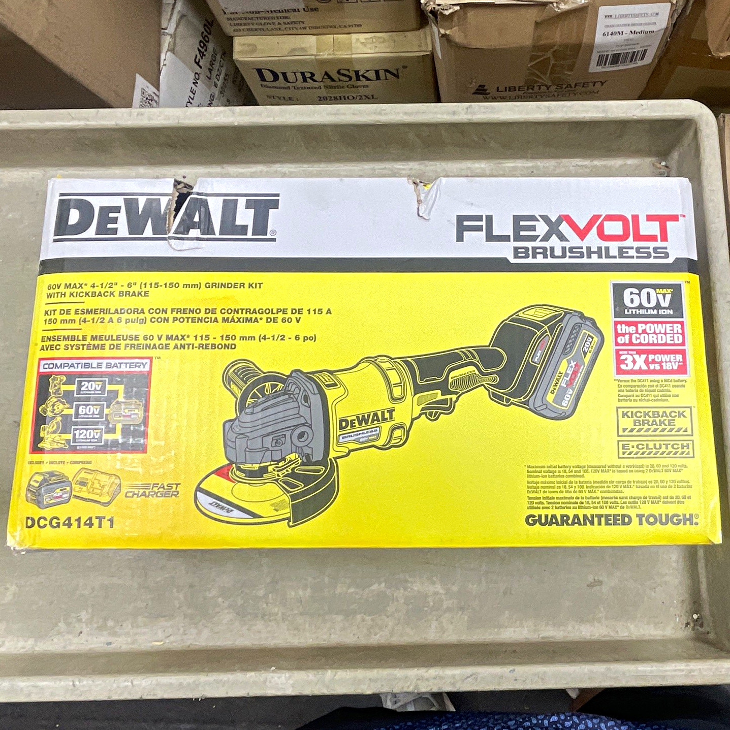 DEWALT FLEXVOLT 60V MAX Brushless Cordless Angle Grinder Kit 4-1/2&Prime; DCG414T1
