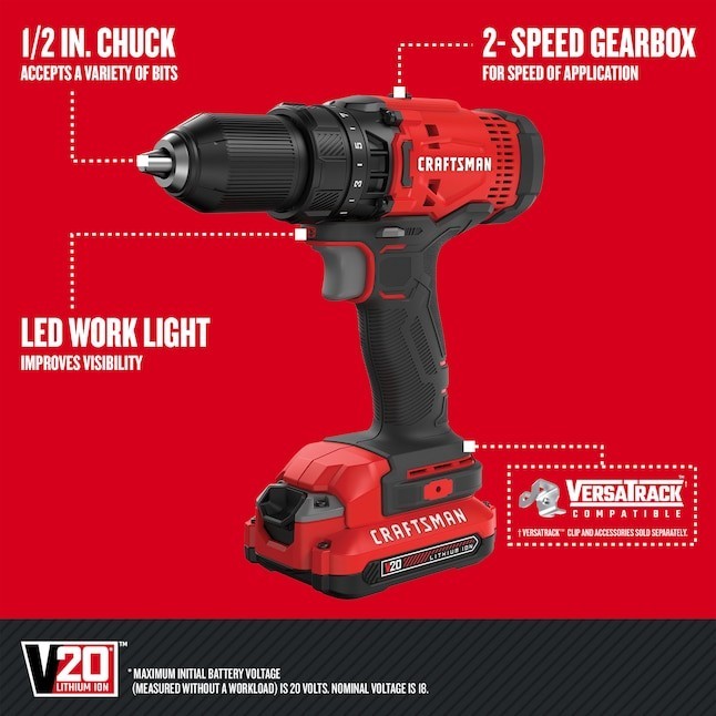 CRAFTSMAN V20 20-volt Max 6-Tool Power Tool Combo Kit with Soft Case (2-Batterie
