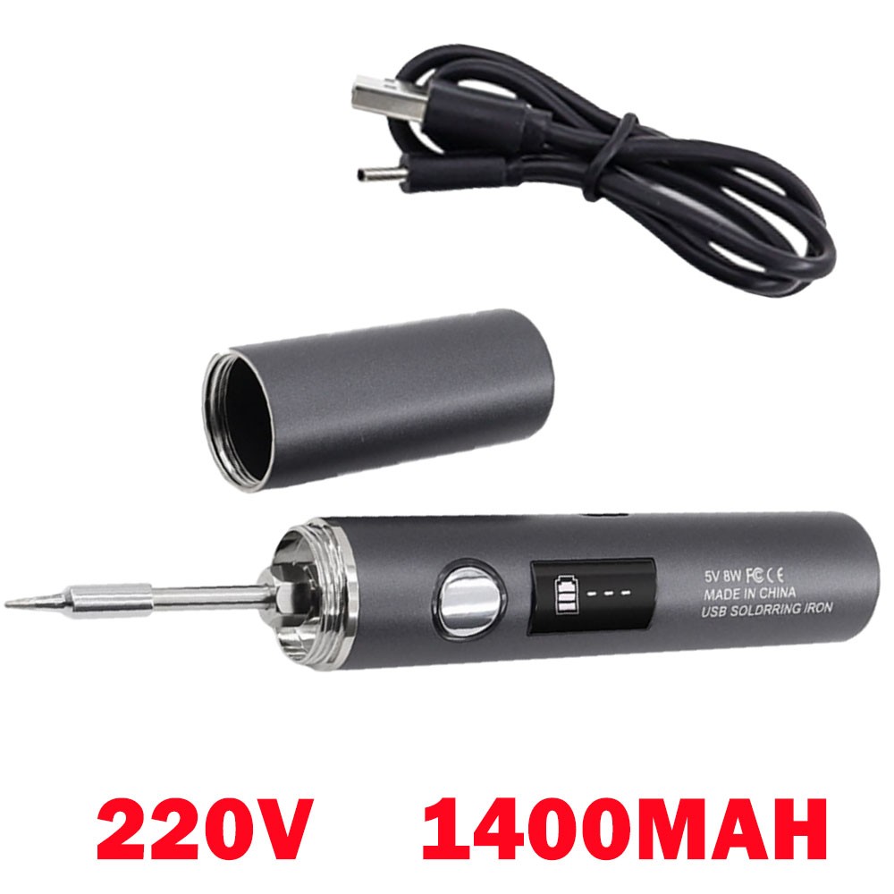 1400mAh Cordless Soldering Iron Set USB Rechargeable 5-Temperature Adjustable