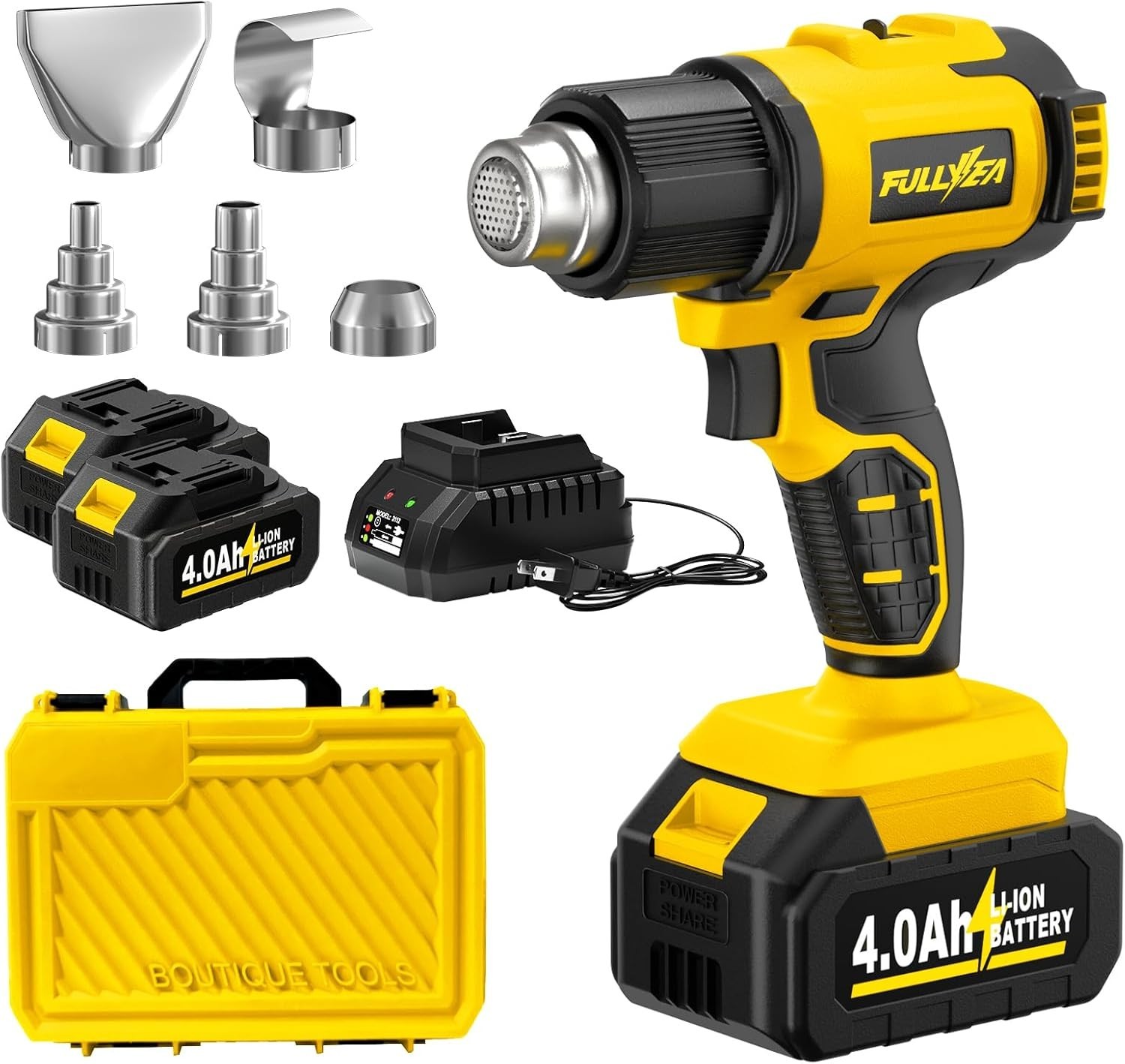 Cordless Heat Gun, Max 1022°F (550°C) Fast Heating, Lightweight Hot Air Gun Kit