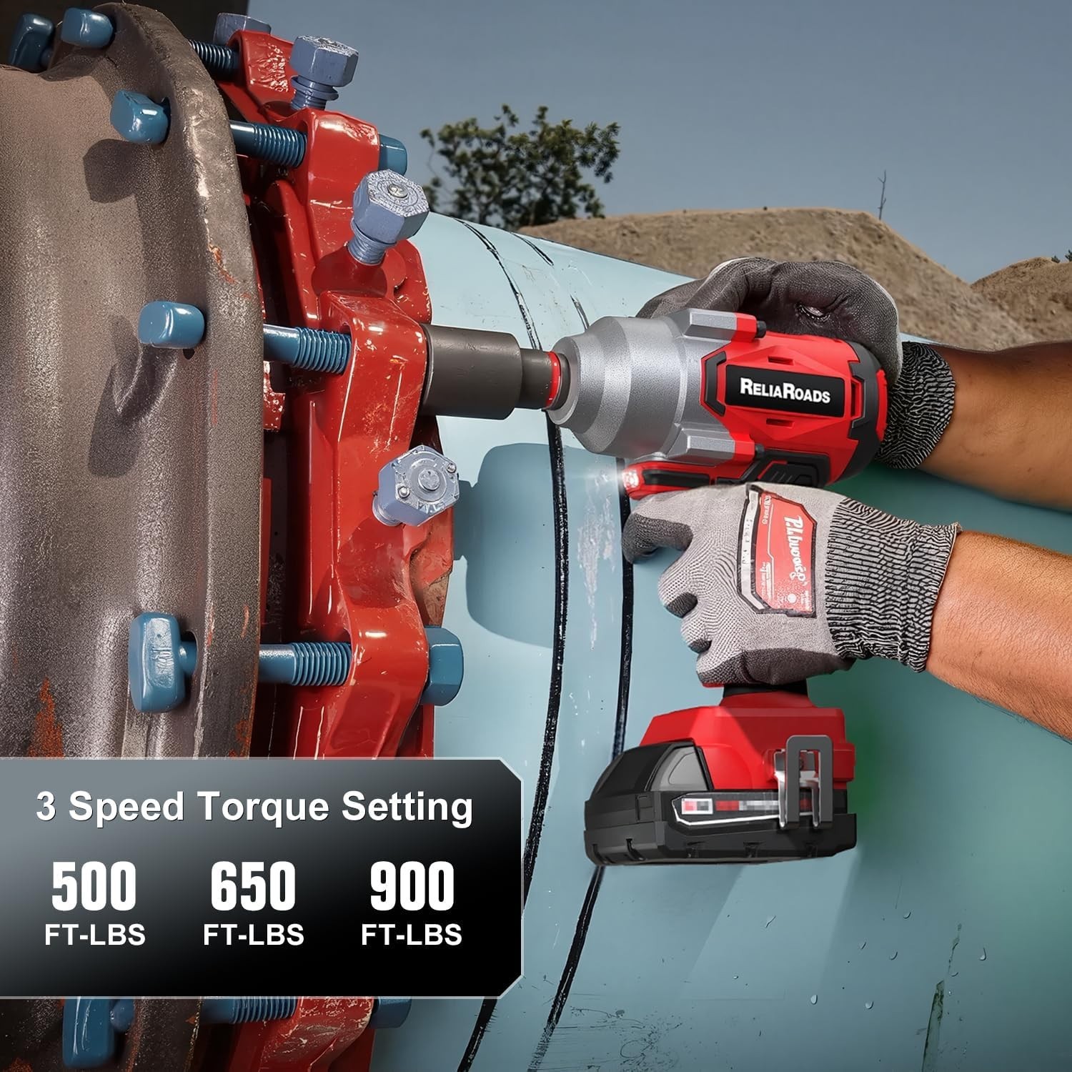 1/2 Inch Milwaukee Compatible Impact Gun – 900 Ft-lbs Torque for Precision Tasks