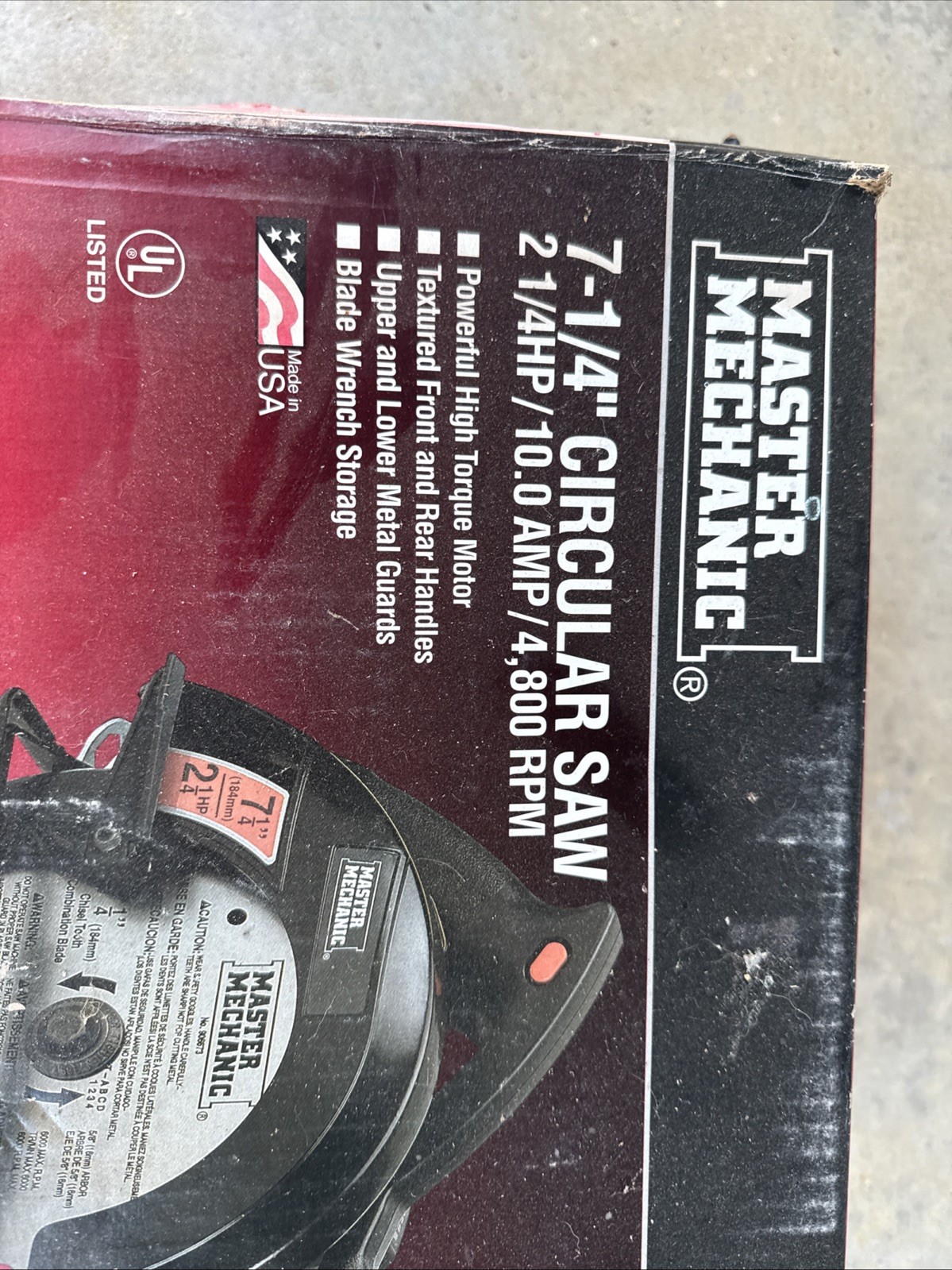 MASTER MECHANIC 10 Amp 7 1/4&Prime; CIRCULAR SAW–New in Damaged Box! 4800 Rpm