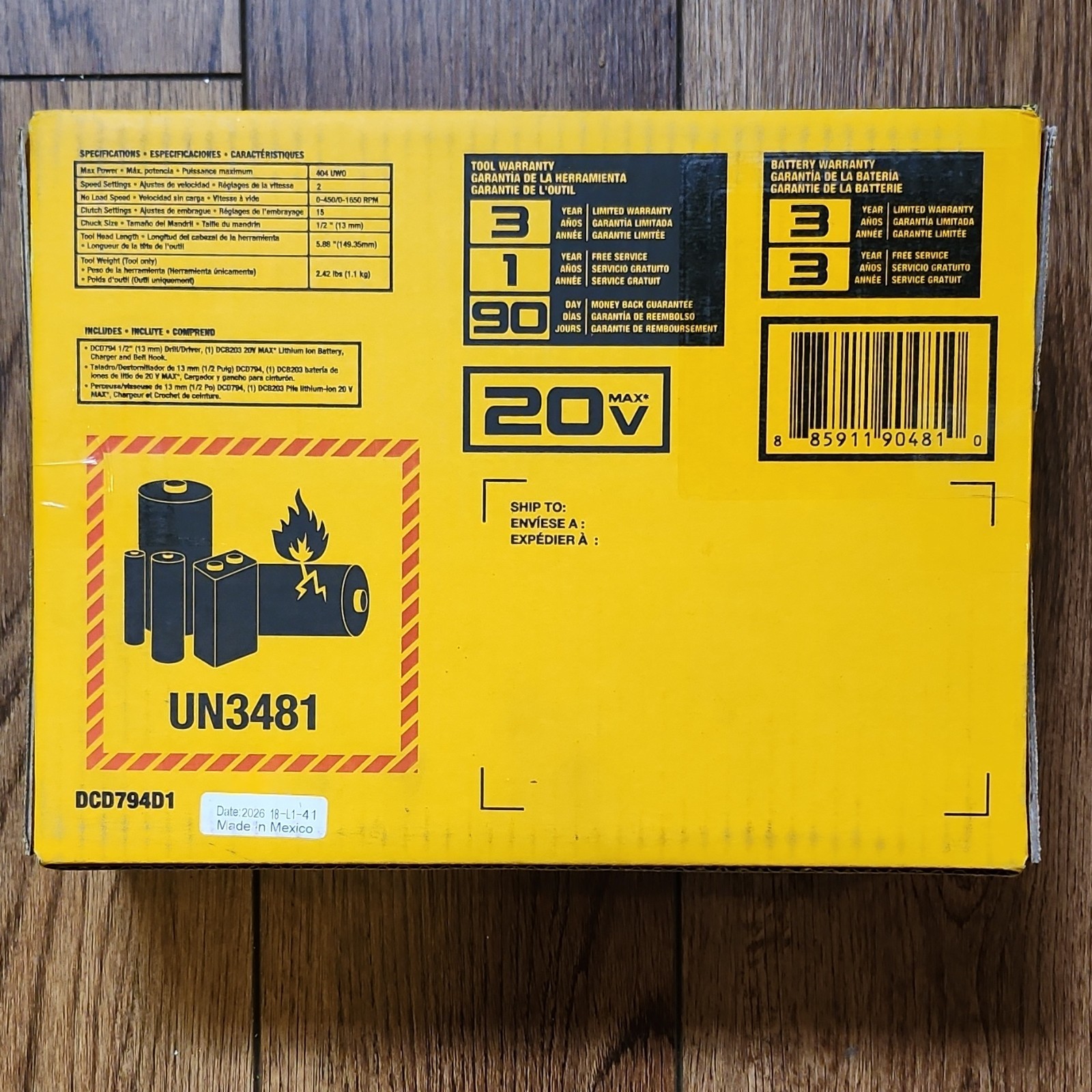DEWALT ATOMIC 20V MAX Brushless 1/2&Prime; Drill/Driver Kit DCD794D1 2Ah