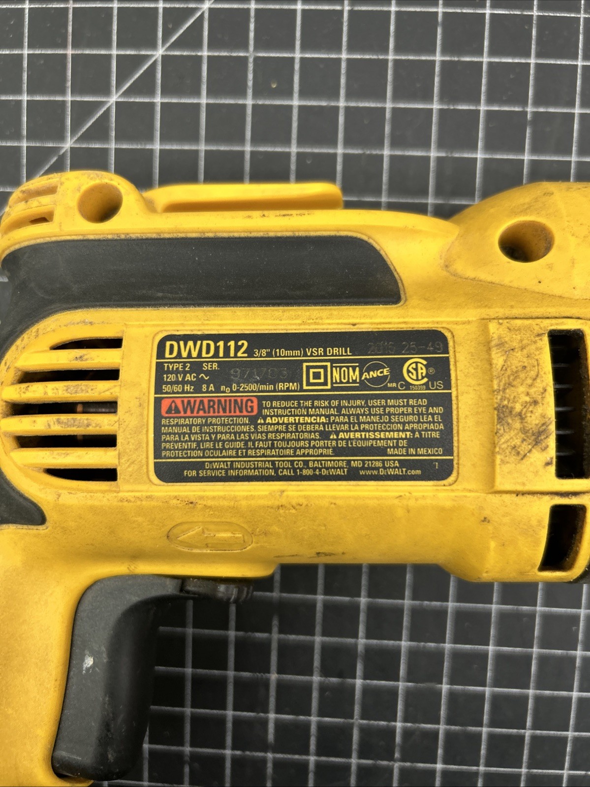 Dewalt DWD112 3/8&Prime; VSR Drill Keyless Chuck Corded Electric