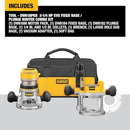 Router Kit Plunge Fixed Base 12A 24000 RPM Soft Start