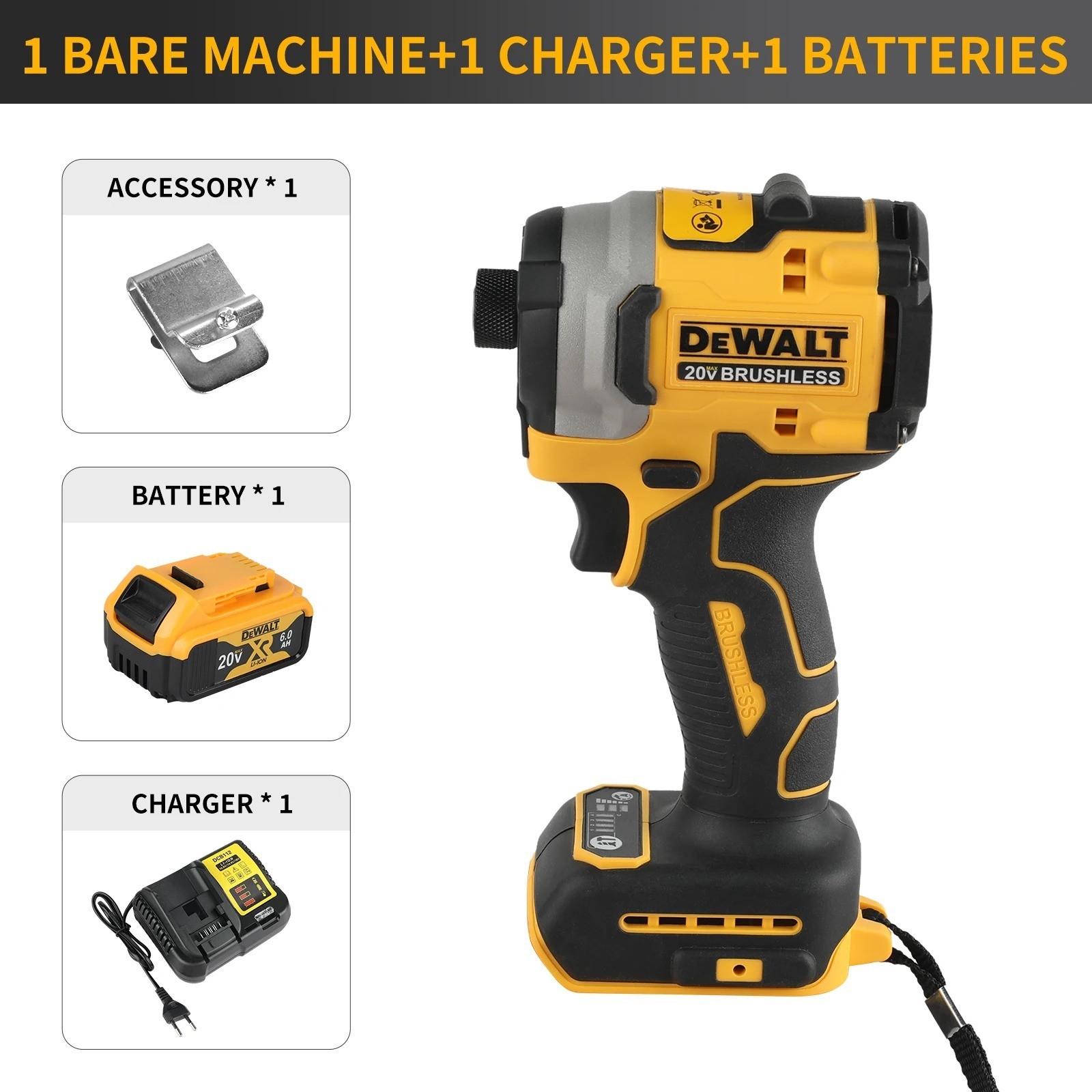 NEW DEWALT DCF850 Impact Driver Electric Driver 20V Brushless Cordless 3250RPM.