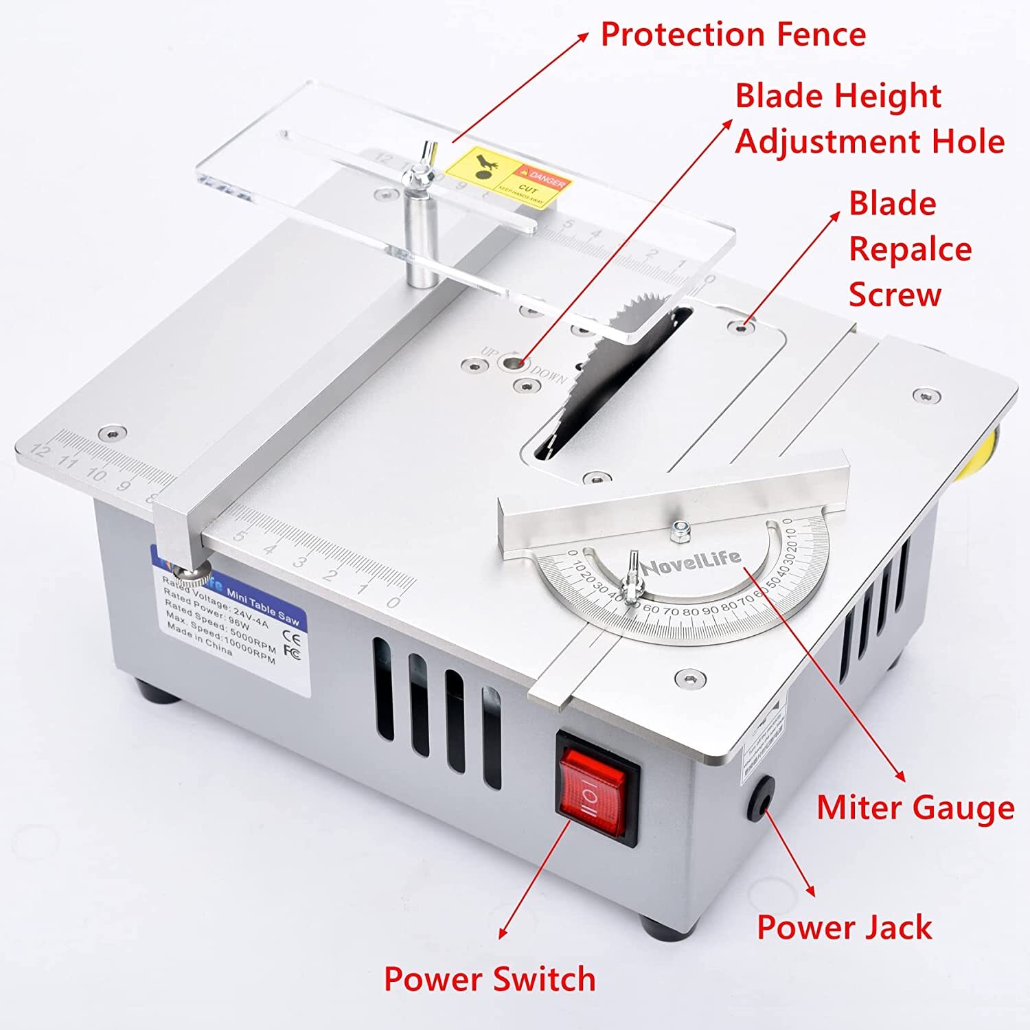 Mini Table Saw Multifunctional Woodworking 5000RPM Hobby DIY Table Saw Set US