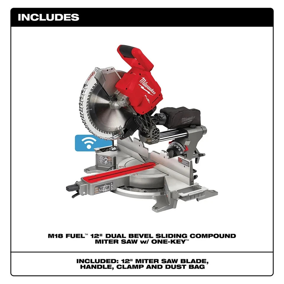 Milwaukee 2739-80 M18 18V 12&Prime; Cordless Miter Saw – Bare Tool – Recon