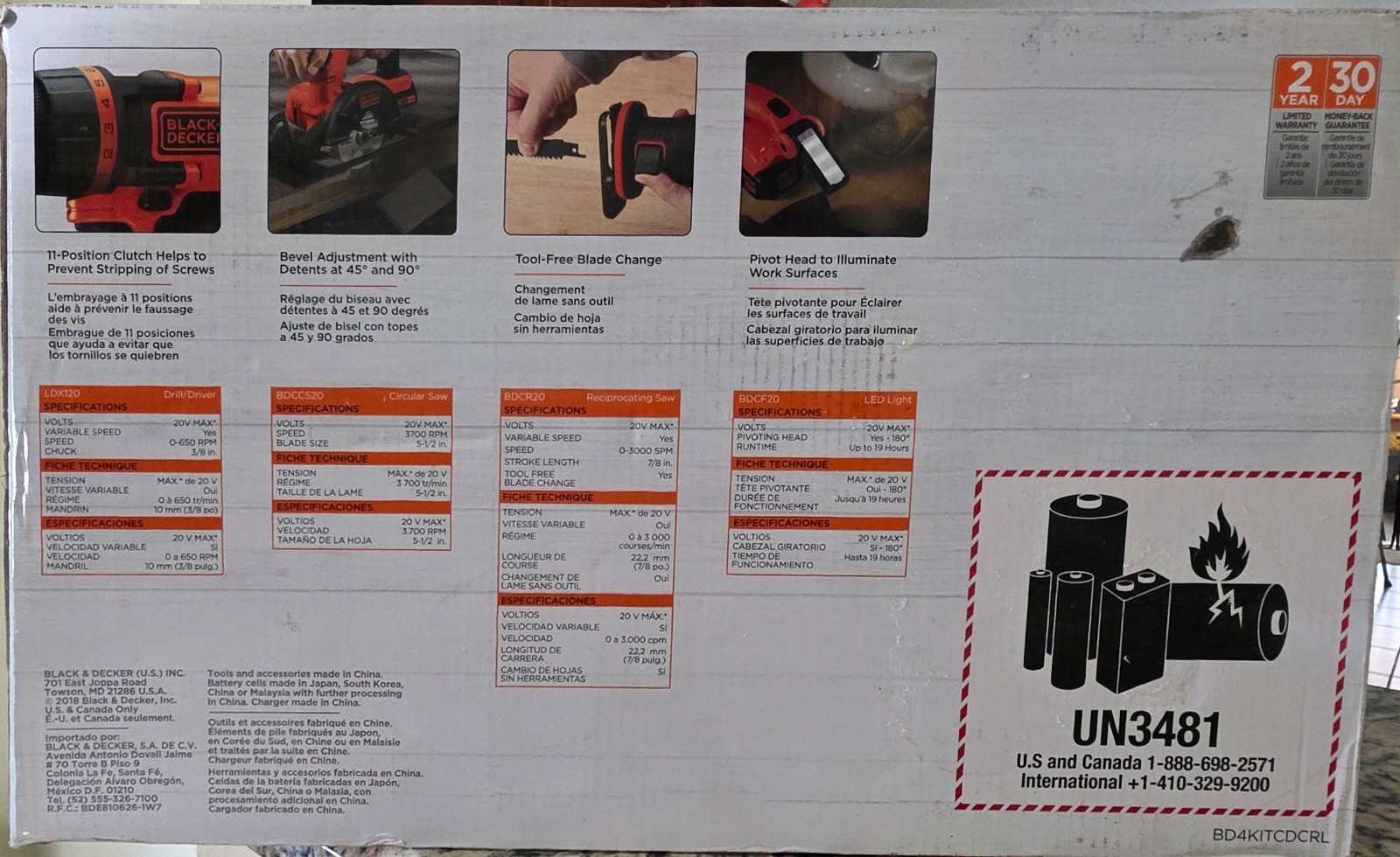 BLACK+DECKER 20V MAX* Power Tool Combo Kit, 4-Tool -BD4KITCDCRL