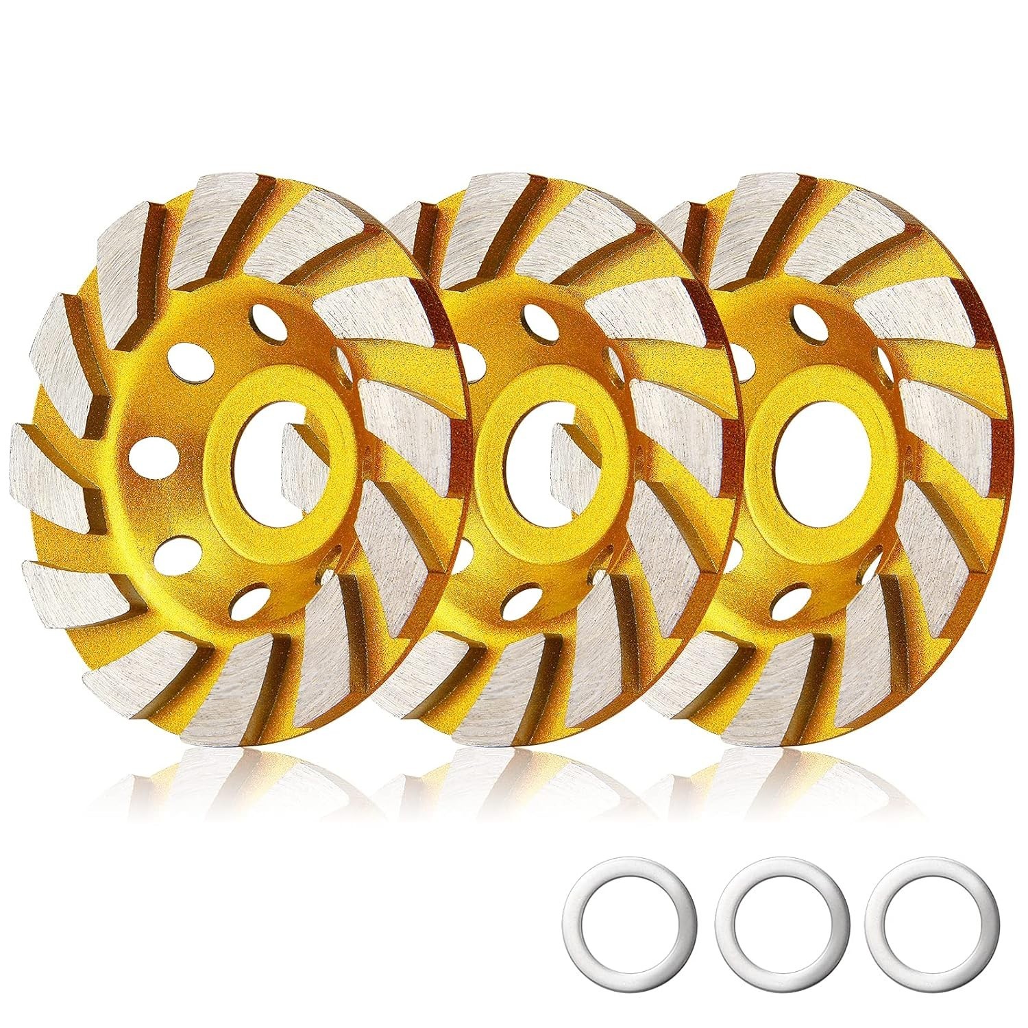 Heavy-Duty Diamond Cup Grinder Set – 3 Pieces of 4 Inch Quality Wheels