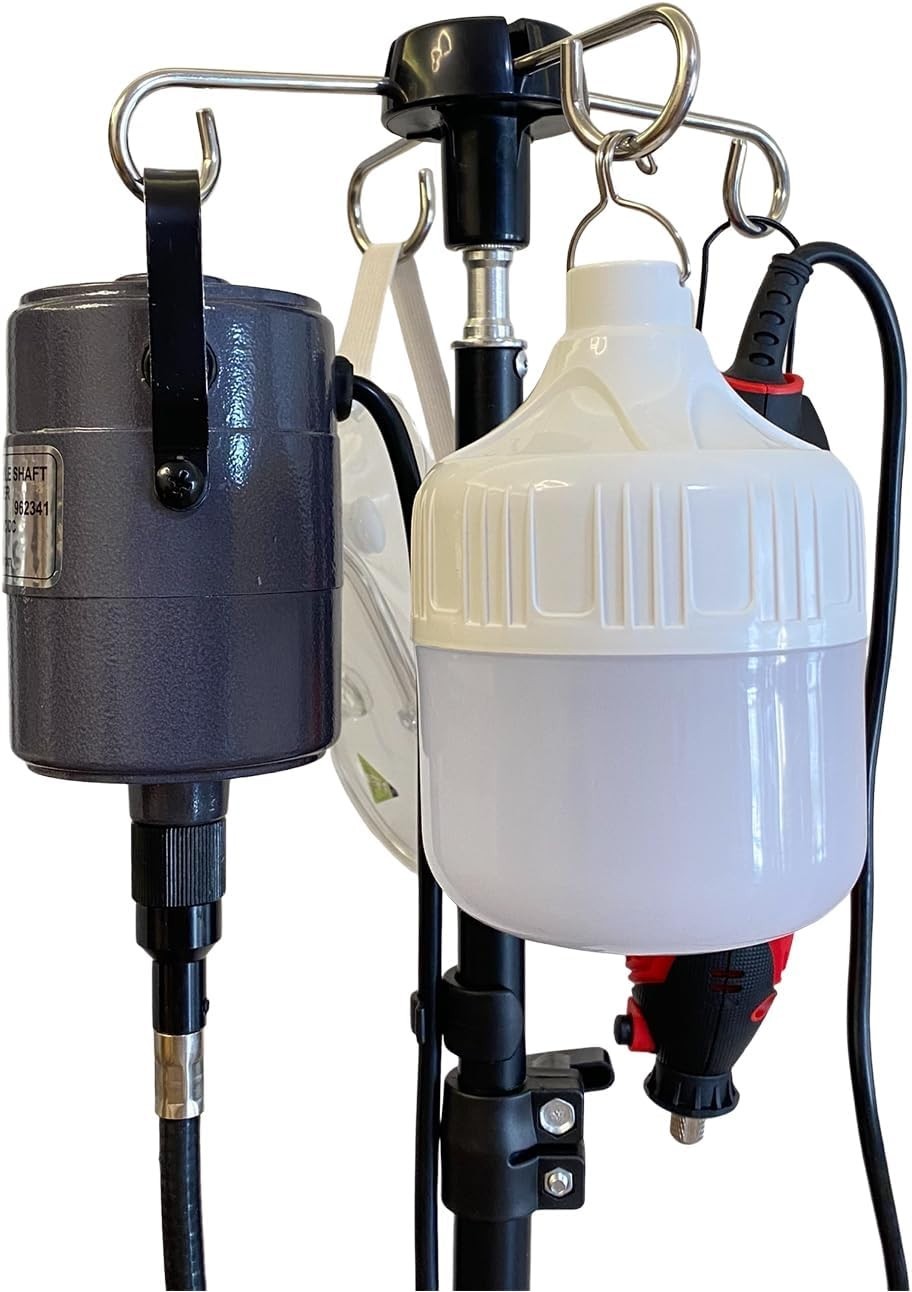 Durable Tool-Free Rotary Tool Stand with Adjustable Height and Cable Management