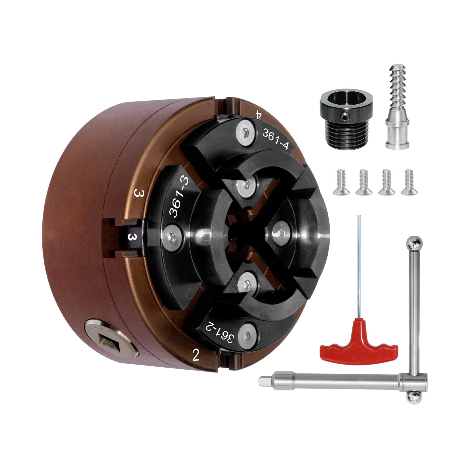 Wood Lathe Chuck 4 Jaw Self Centering 1×8 TPI 3/4×16 TPI Adapter CNC
