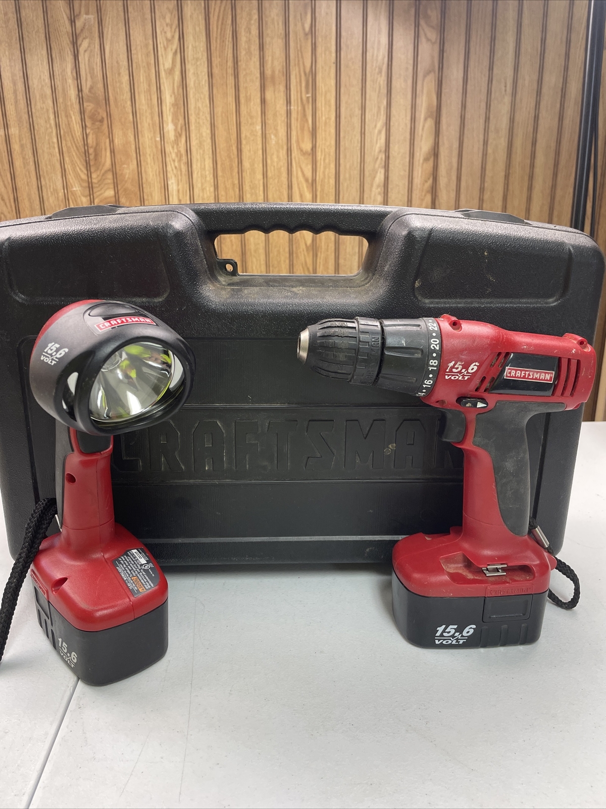 Craftsman 15.6V Cordless Drill + Flashlight TOOL ONLY UNTESTED No Charger