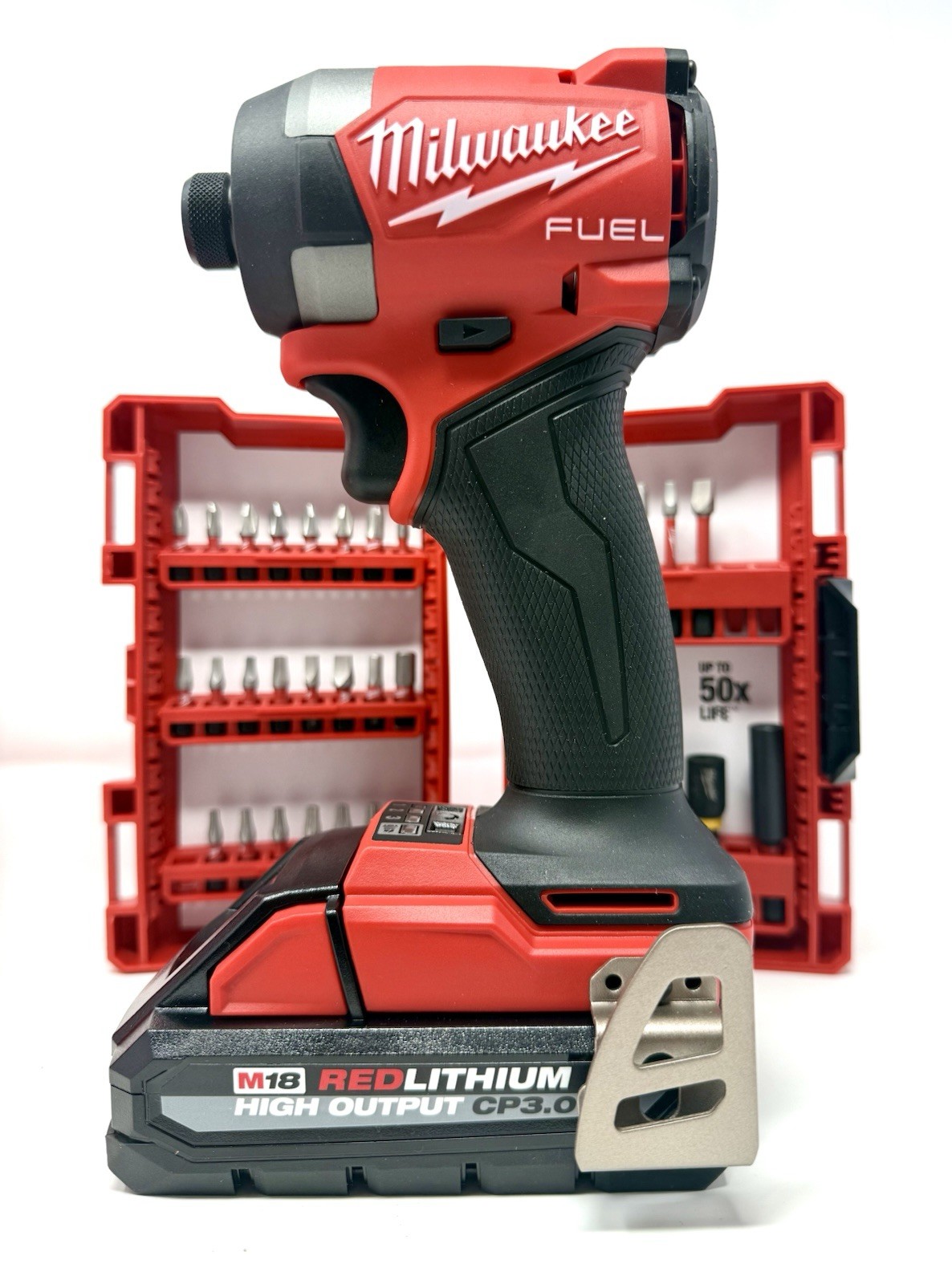 Milwaukee 2953-20 FUEL 1/4” Hex Impact Driver + 3ah High Output Battery + Bitset
