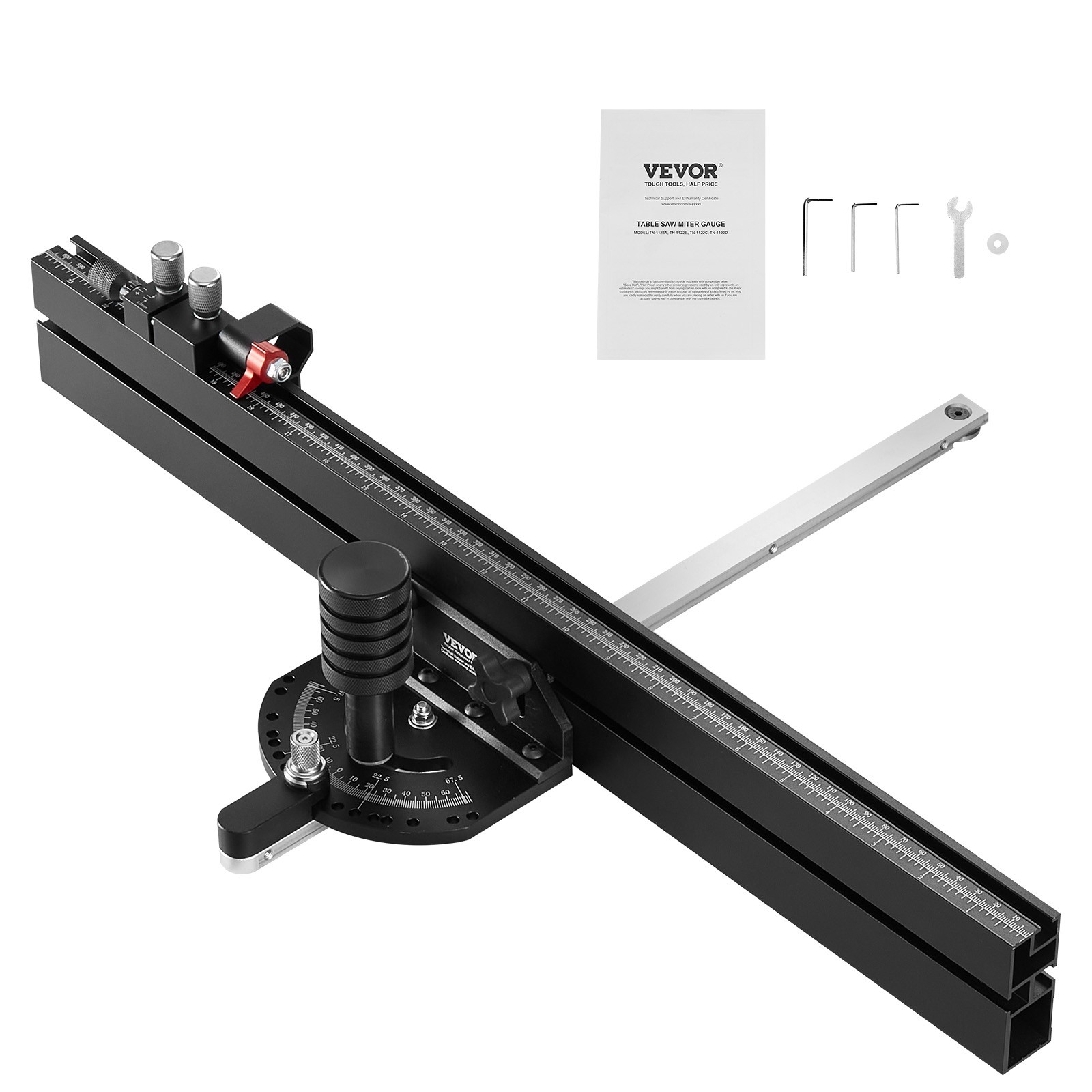 VEVOR Precision Table Saw Miter Gauge Standard Slot 3/4 » x 3/8 » 24 in Grating