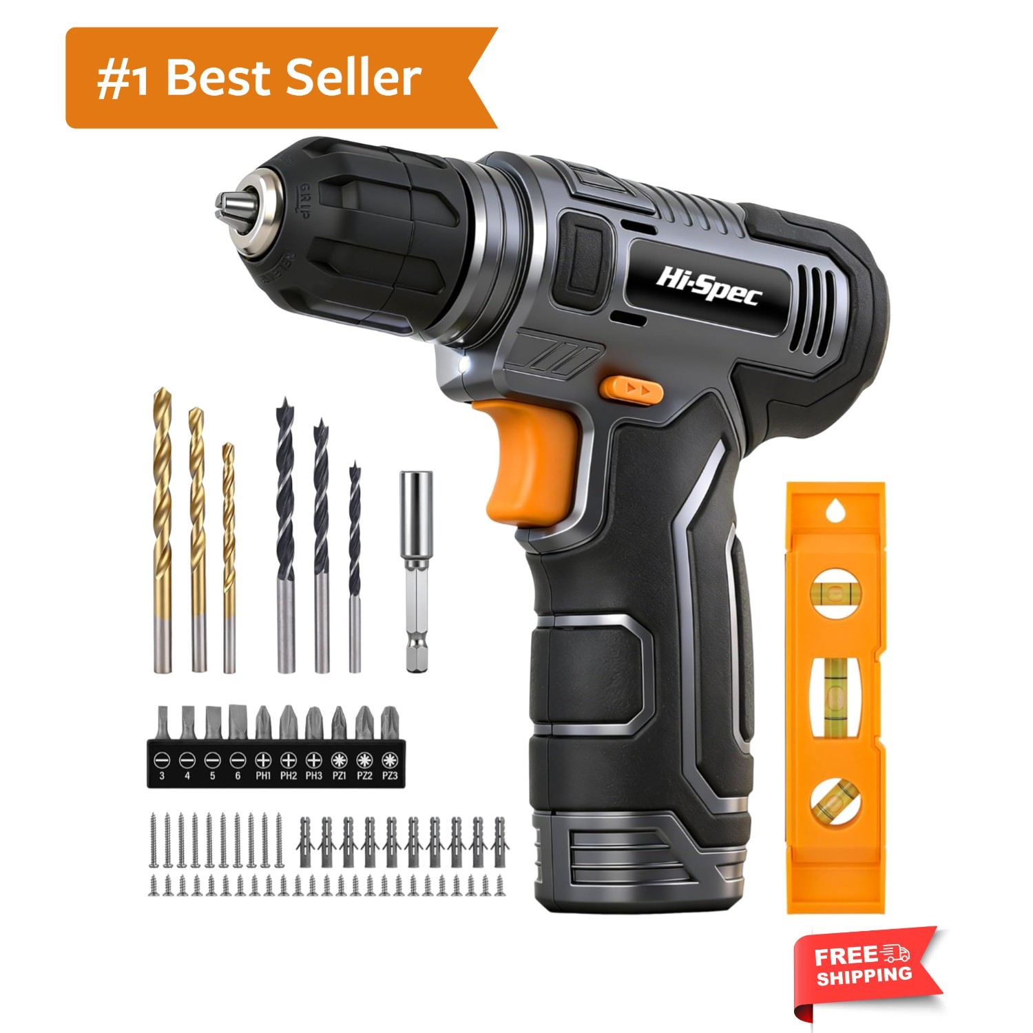 8V USB Power Drill Driver Screw Drill Bit Set. Cordless & Rechargeable Electr…