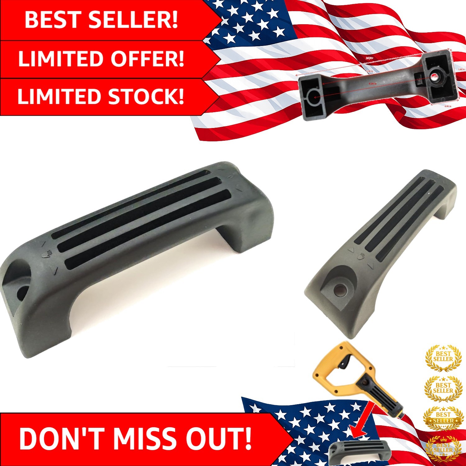 Reliable Plastic Miter Saw Handle Replacement for DW Series – Satin Black Finish