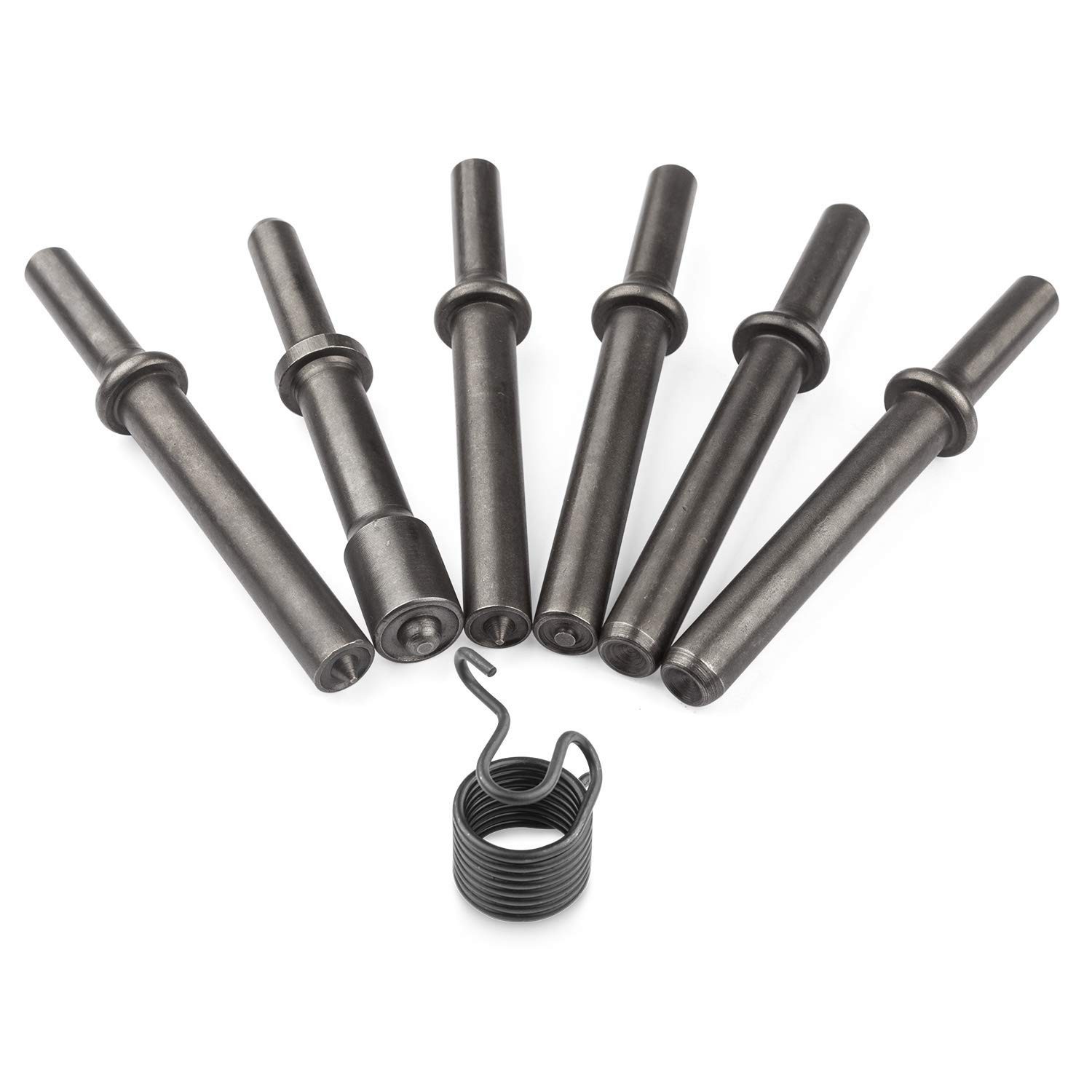 7 Pcs Air Hammer Rivet Bit Set, 116 mm (6 pieces), 110 (1 piece), Black