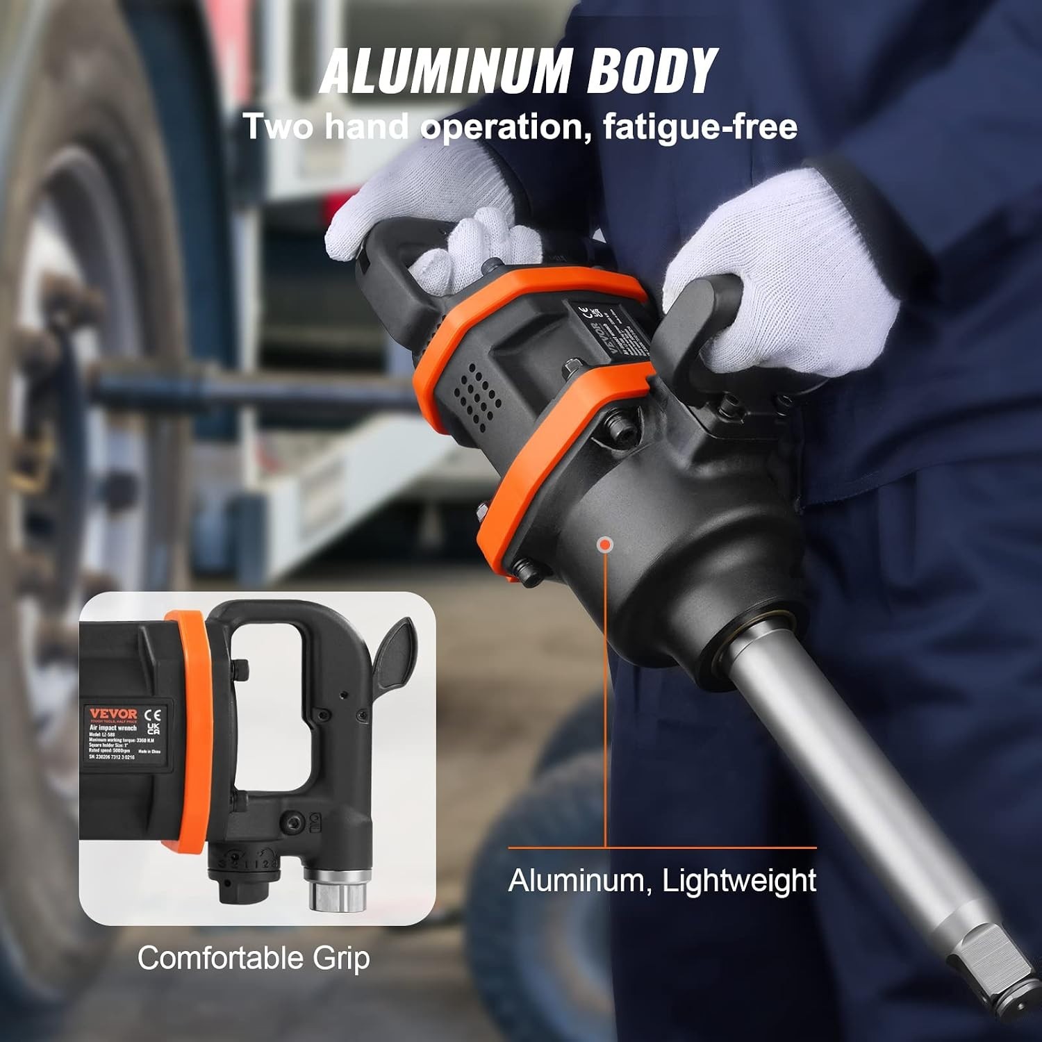 1 Inch Air Impact Wrench, Up to 3160 ft-lbs High Reverse Torque Output 1&Prime; Pneuma