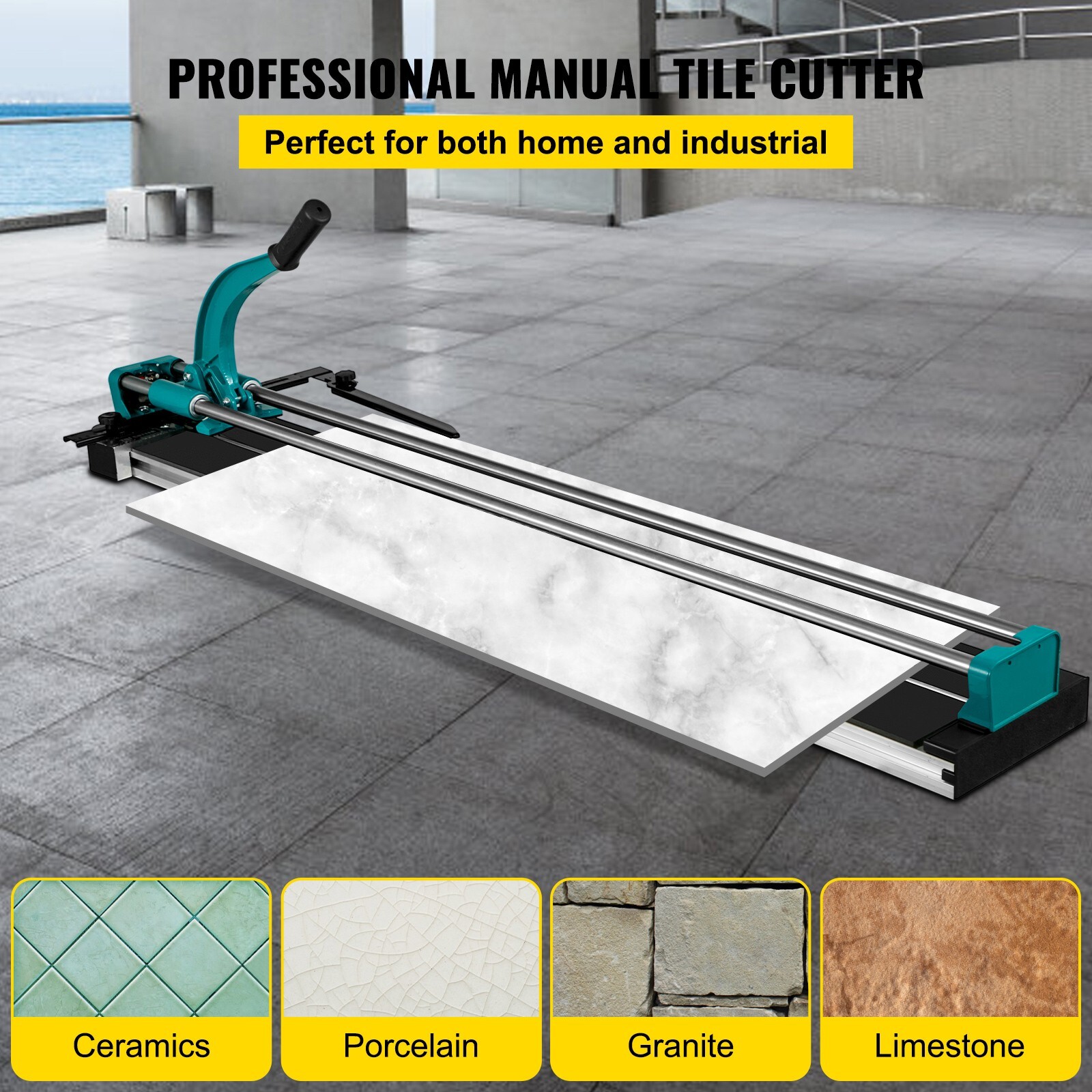 VEVOR 48&Prime; Manual Tile Cutter 1200mm Ceramic Floor Tile Cutter w/ Laser Guide