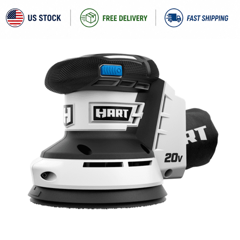 HART 20V Cordless Random Orbit Sander with Dust Bag Tool Only New Condition