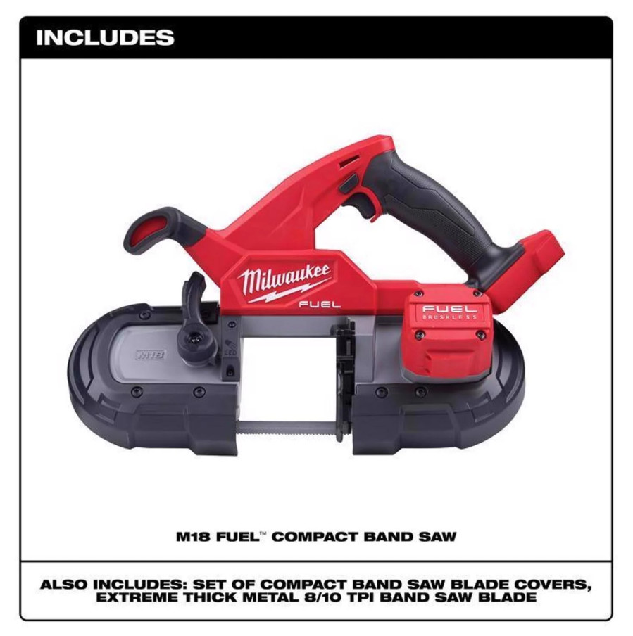 Milwaukee 2829-20 M18 FUEL 3-1/4&Prime; x 3-1/4&Prime; Compact Variable Speed Band Saw, Bare