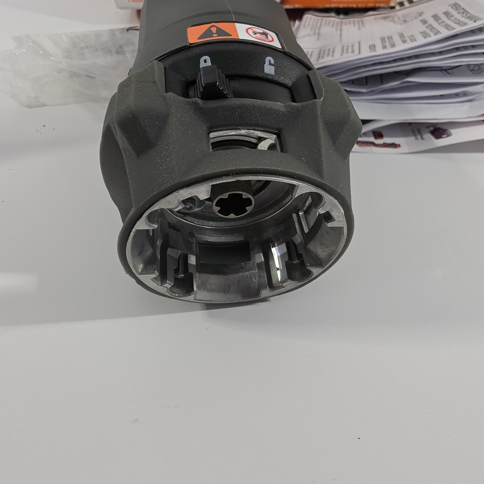 R8223412 Ridgid Reciprocating Saw Head, Black/Gray Plastic/Metal