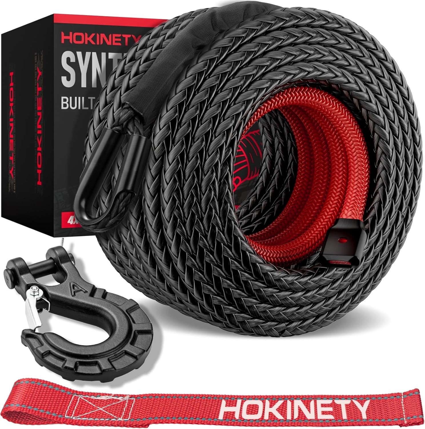 Synthetic Winch Rope Kit – 1/2&Prime; x 100&prime; 31,500 lbs Kinetic Recovery Cable for