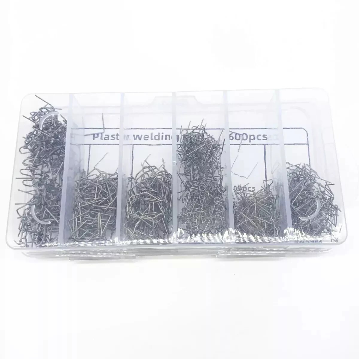 600 Pcs Plastic Welding Nails, 6 Styles, with Storage Case, 0.6-0.8 Mm Vari