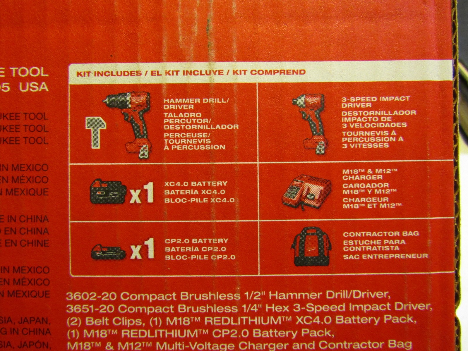 Milwaukee 3693-22Cx M18 Compact Brushless 2-Tool Combo Kit, ✅new-open box