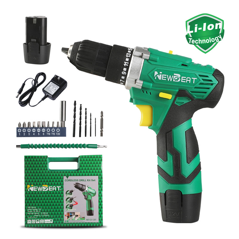 Rechargeable Drill 12V Battery Flexible Shaft 10 Mini Bits LED Work Light Kit