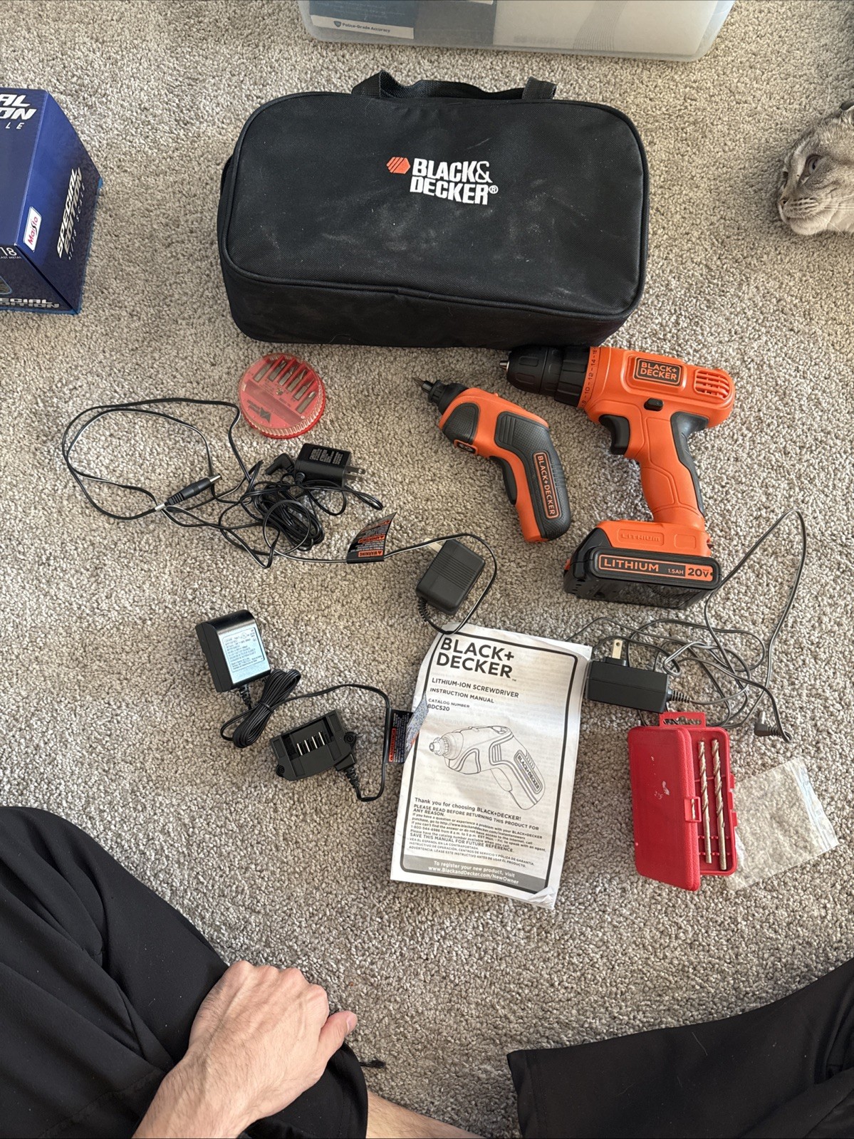 BLACK+DECKER 20V MAX Cordless Drill and Driver LBXR20 + Screwdriver BDCS20 Kit