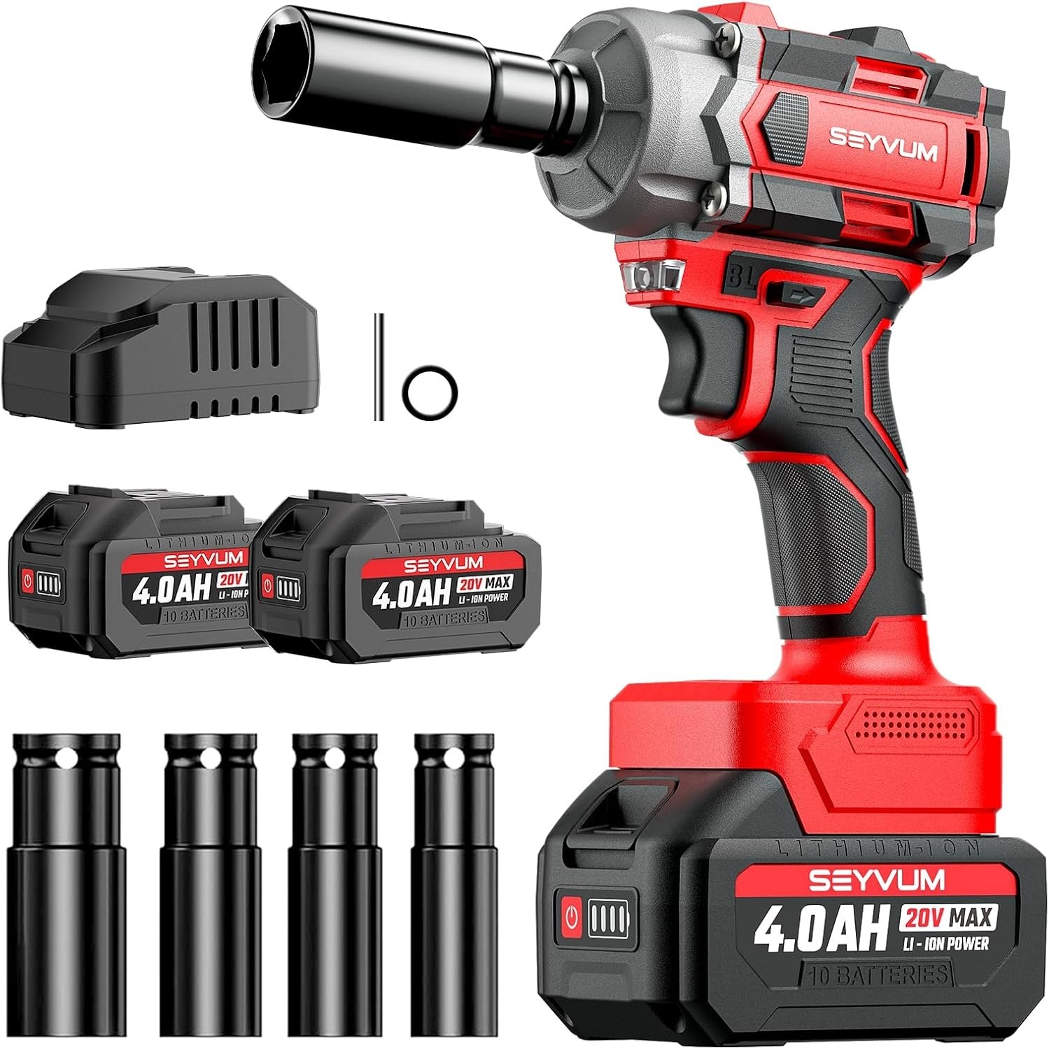 Cordless Impact Wrench, 1/2” Max Torque 440 Ft-lbs / 600 N.m Power Impact Gun…