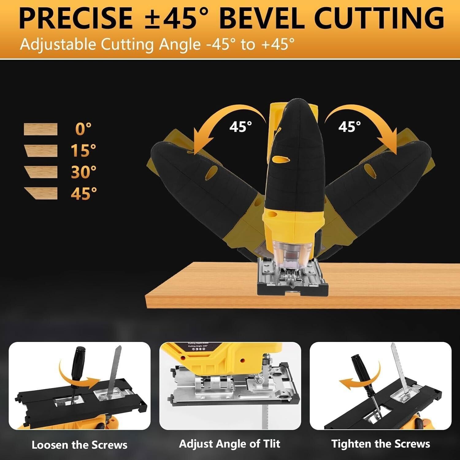 2X Jig saw compatible for Dewalt 20V Battery Cordless Jigsaw with LED Work Light