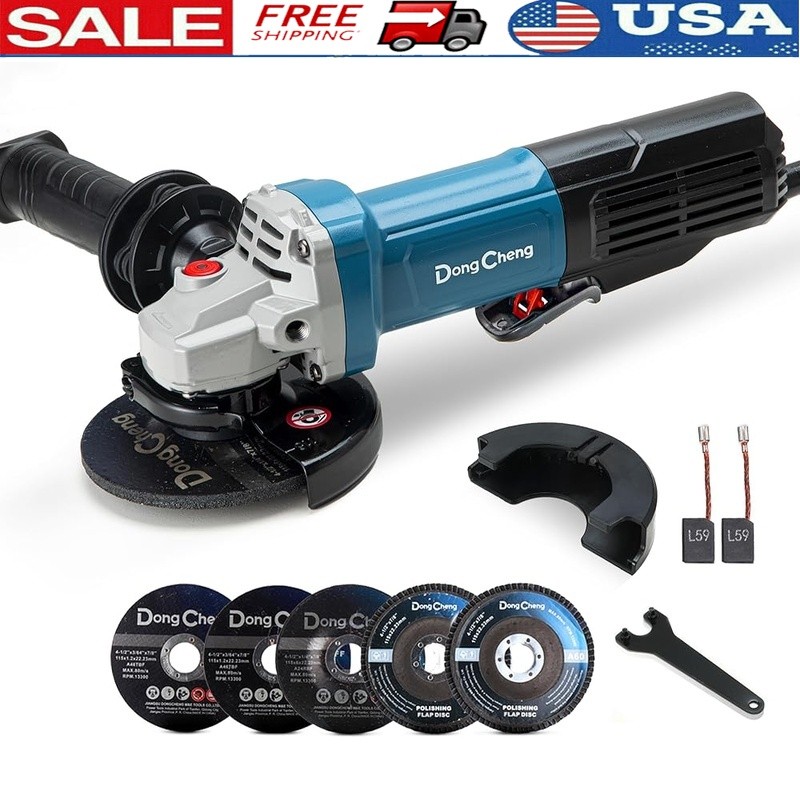 9.2Amp Angle Grinder Tool 4-1/2in Electric W/ Paddle Switch Tool-Free Guard New