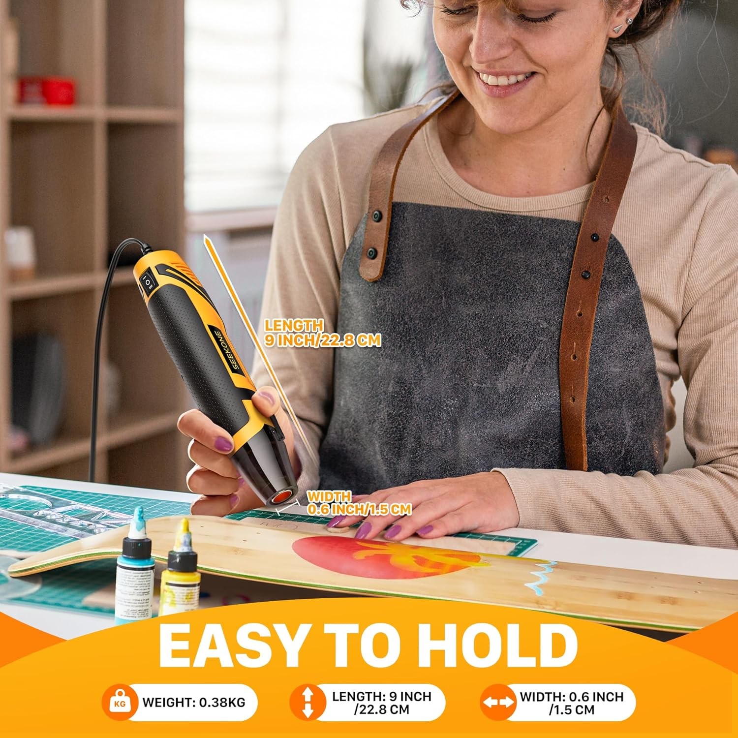 Mini Heat Gun 350W 2-Temp Settings with Reflector Nozzle