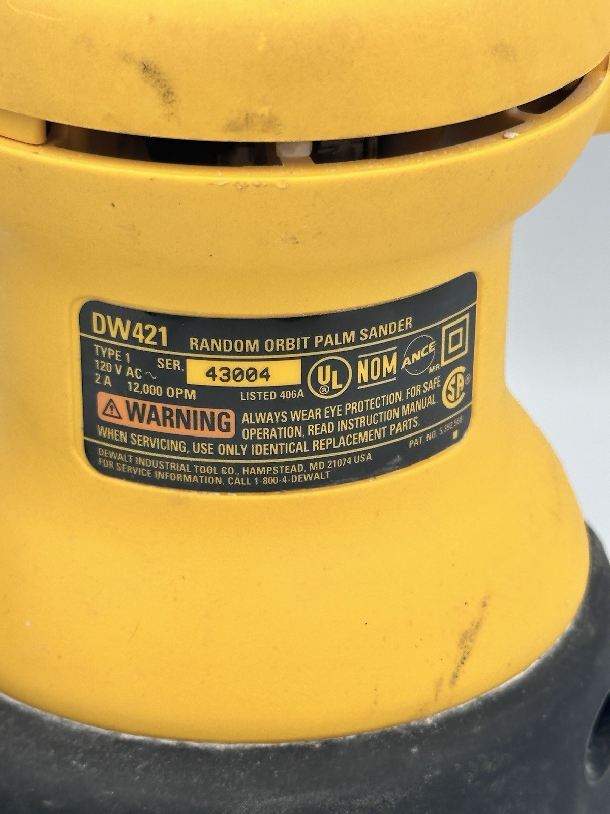 DeWalt DW421 5” Random Orbit Palm Sander