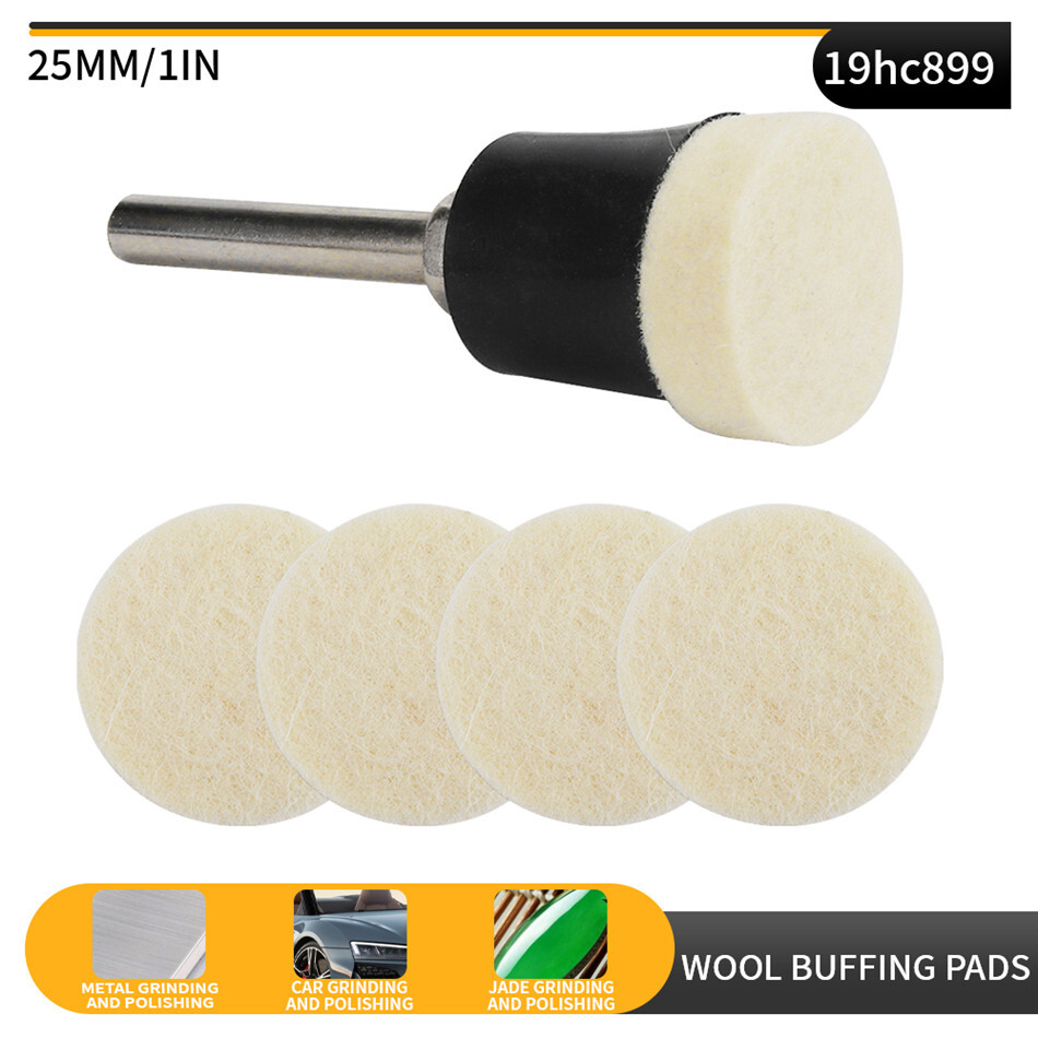 5Pcs 1in Wool Felt Polishing Wheel Grinding Buffing Pads For Dremel Rotary Tool