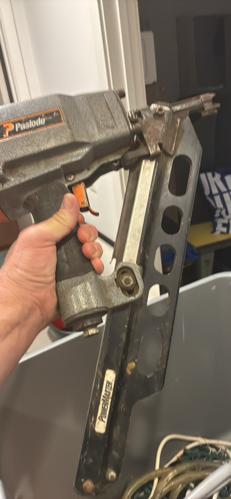 Paslode Nail Gun Gray Orange Black