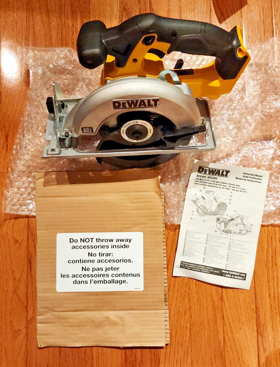 DEWALT DCS393 20V Max Cordless Battery Circular Saw, 6 1/2&Prime; Tool Only