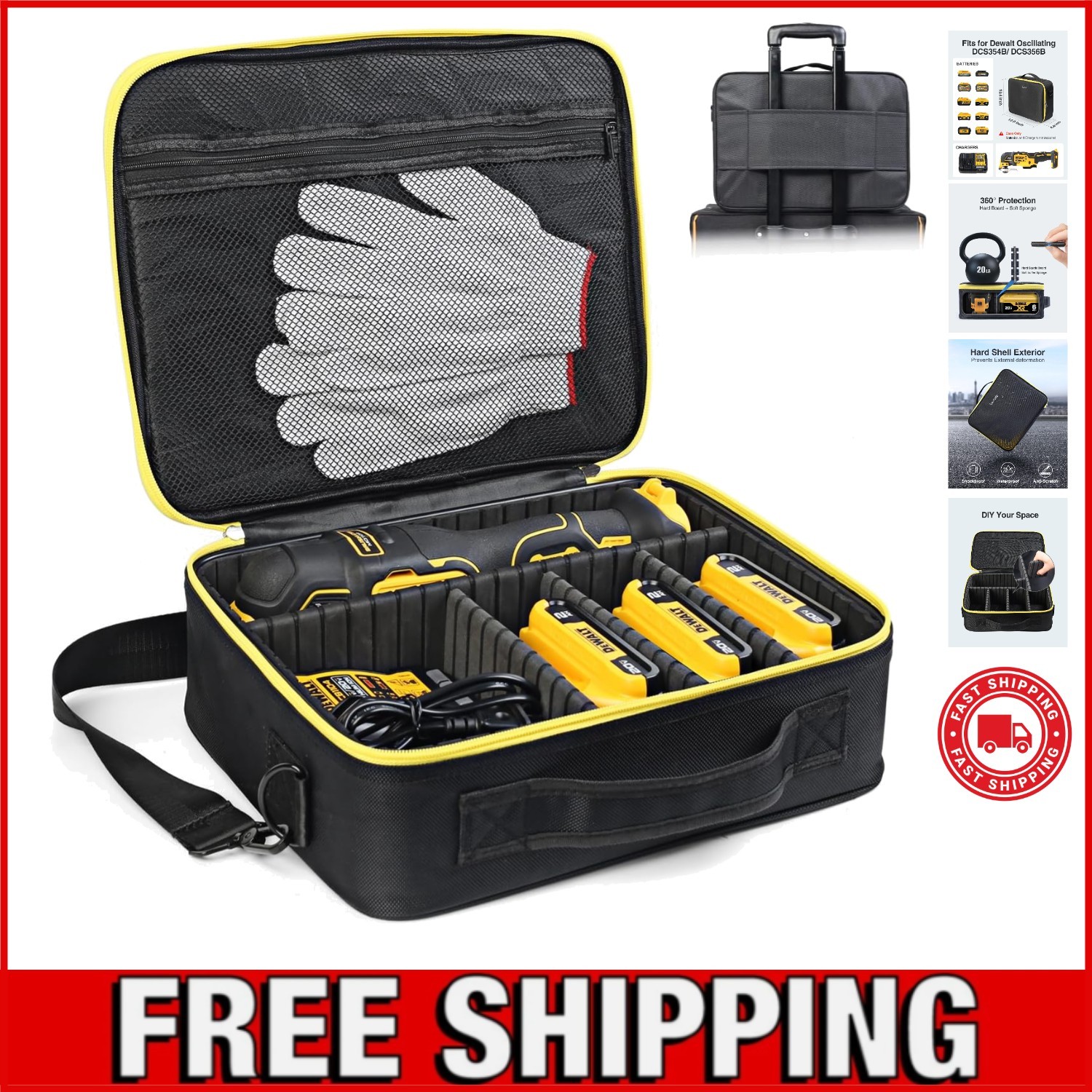 Portable Hard Storage Case, for DEWALT DCS356B / DCS354B 20V Max XR Oscillating