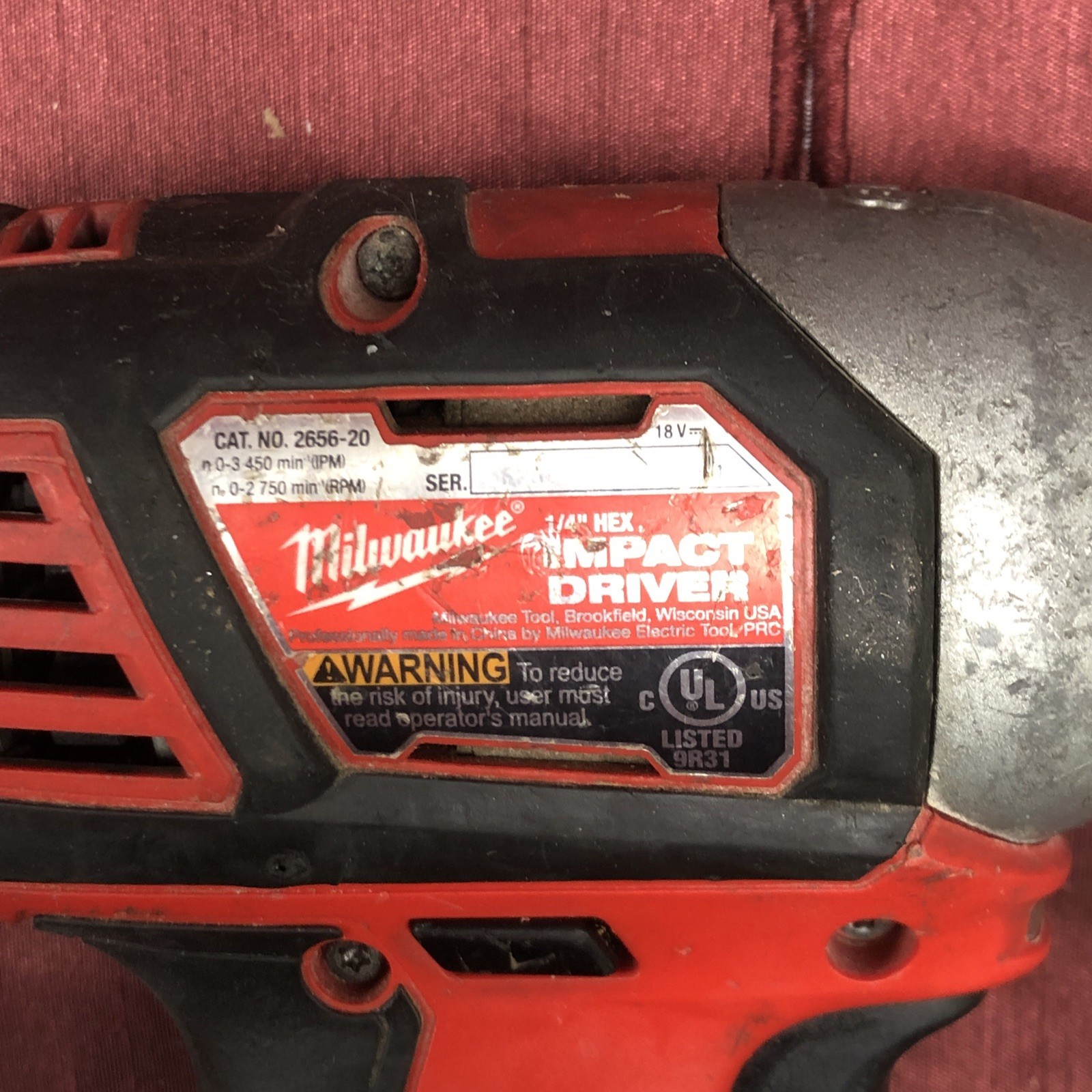 Milwaukee 2656-20 1/4&Prime; M18 Cordless Battery Hex Impact Driver 18 Volt 18V (LOOK)
