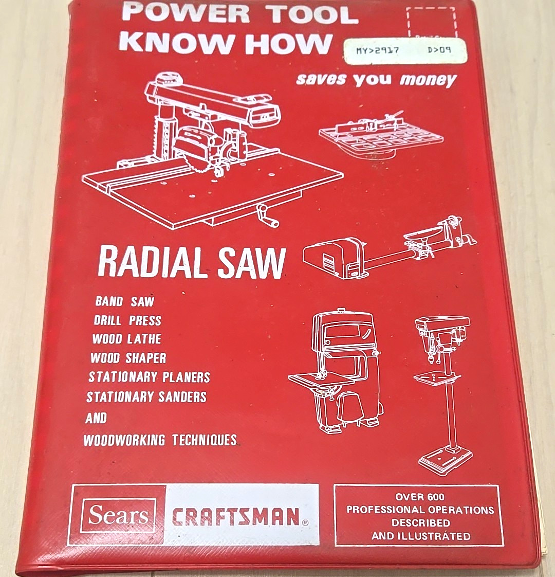 1979 Vintage Sears Craftsman Radial Saw Know How Handbook Book Manual 2917